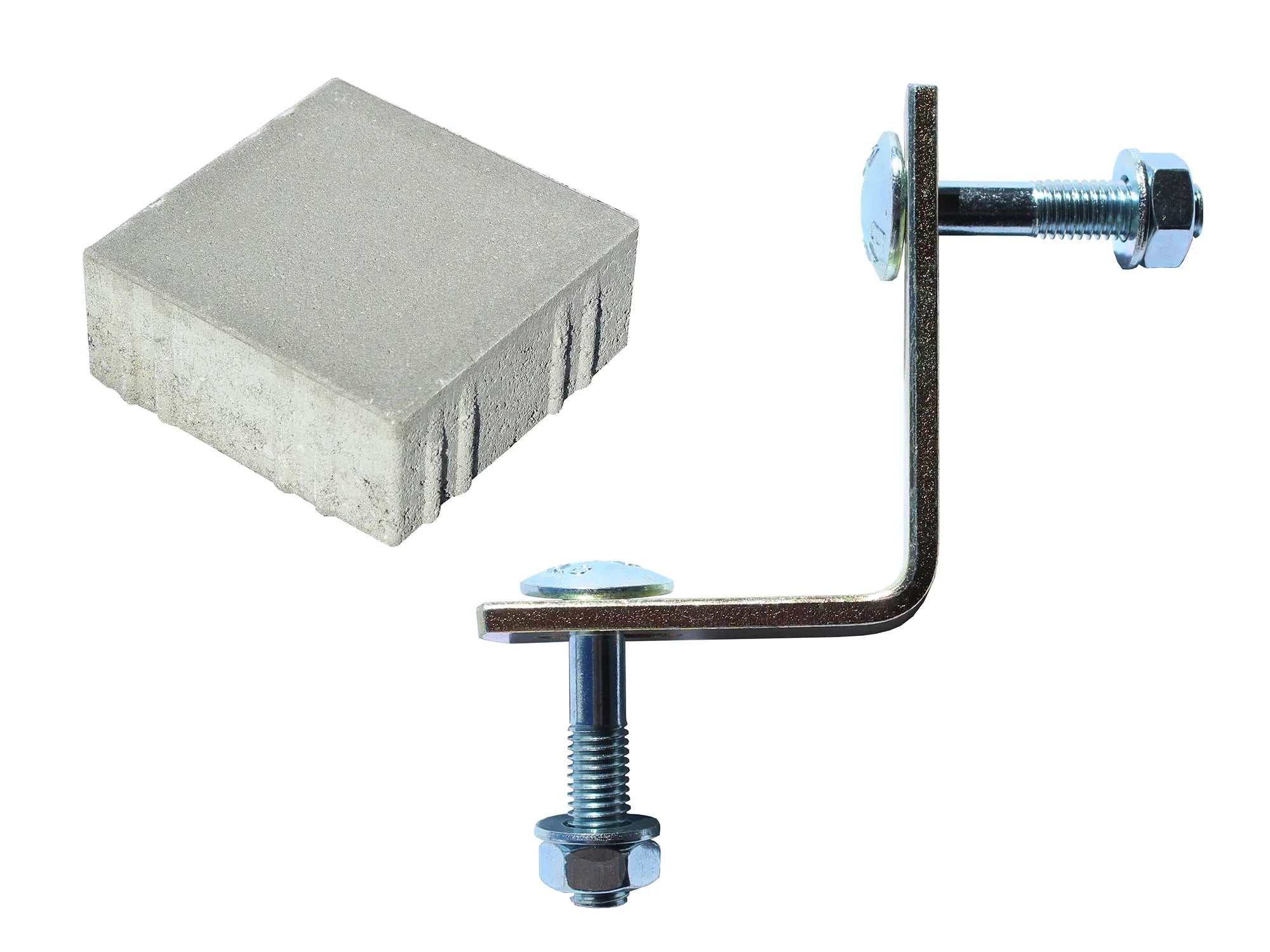 Verbindungswinkel und Fundamentstein für den Aufbau