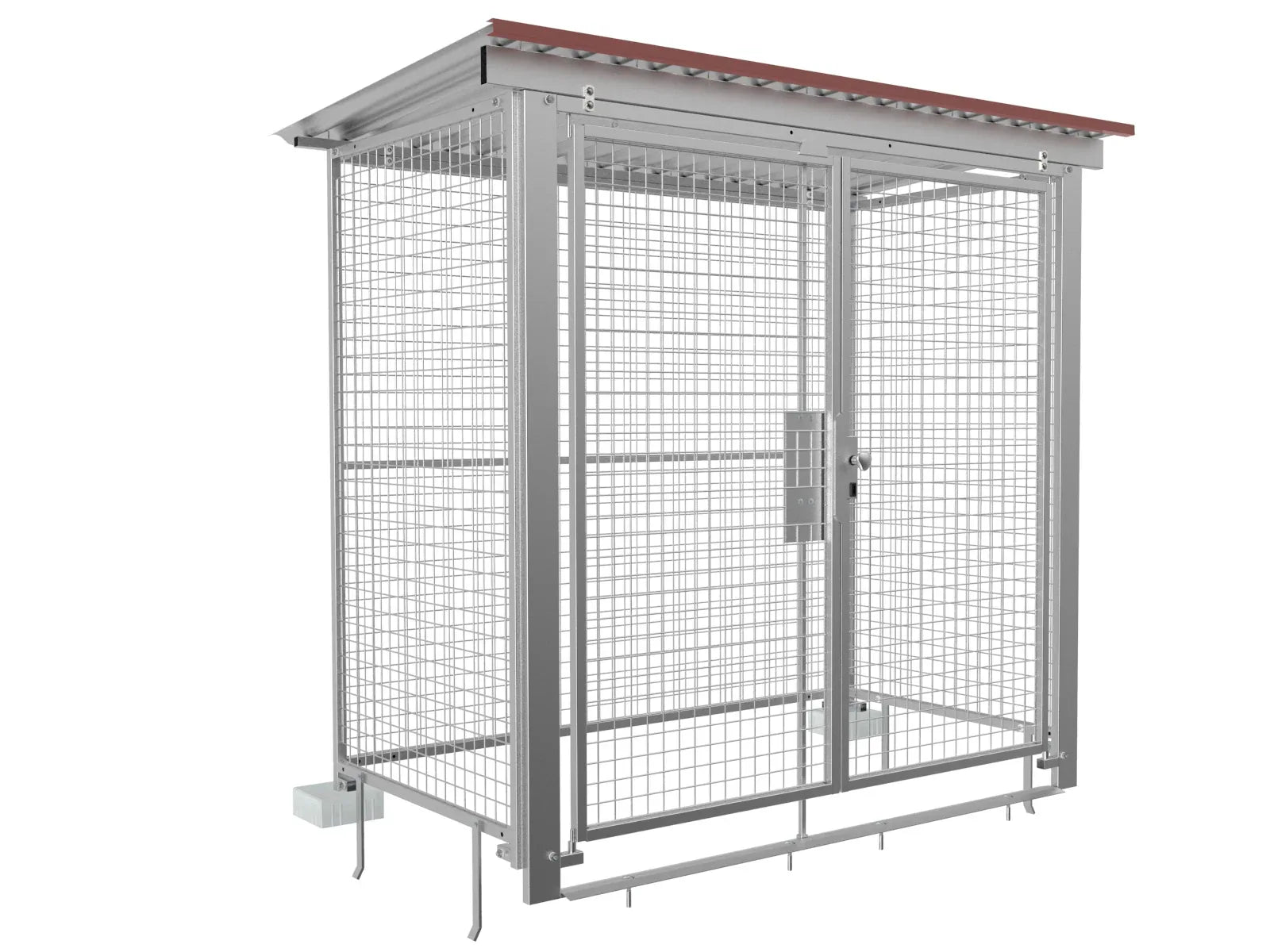 Kleines Gasflaschenlager mit großer 2 m breiten Türe aus verzinkten Stahl
