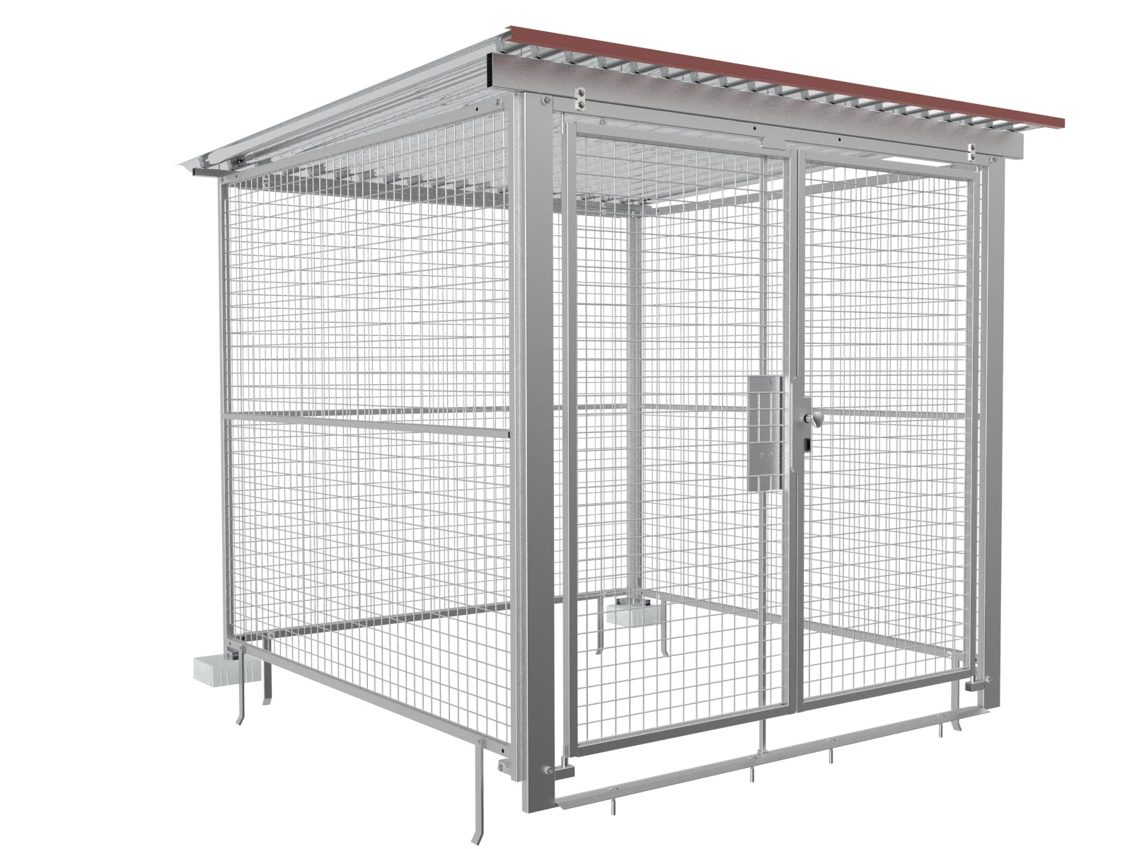 Gaslager mit Blechdach und Dachrohren aus Metall