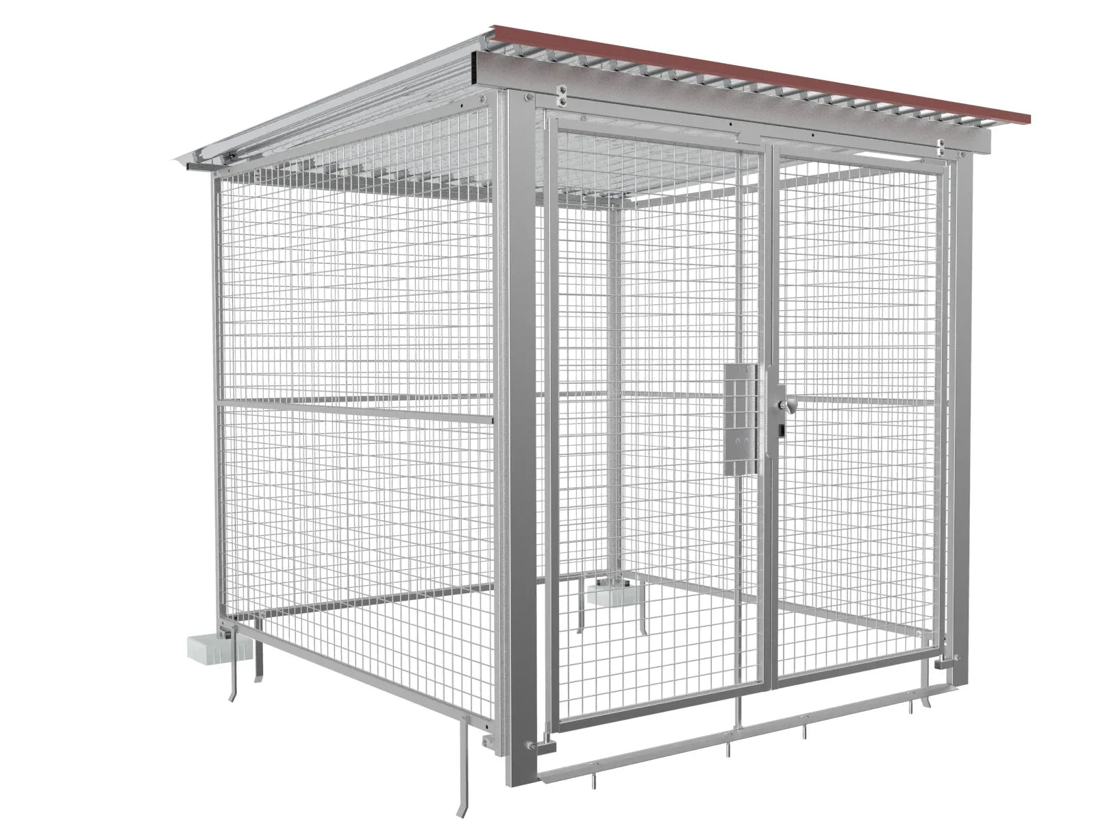 Gaslager mit Blechdach und Dachrohren aus Metall