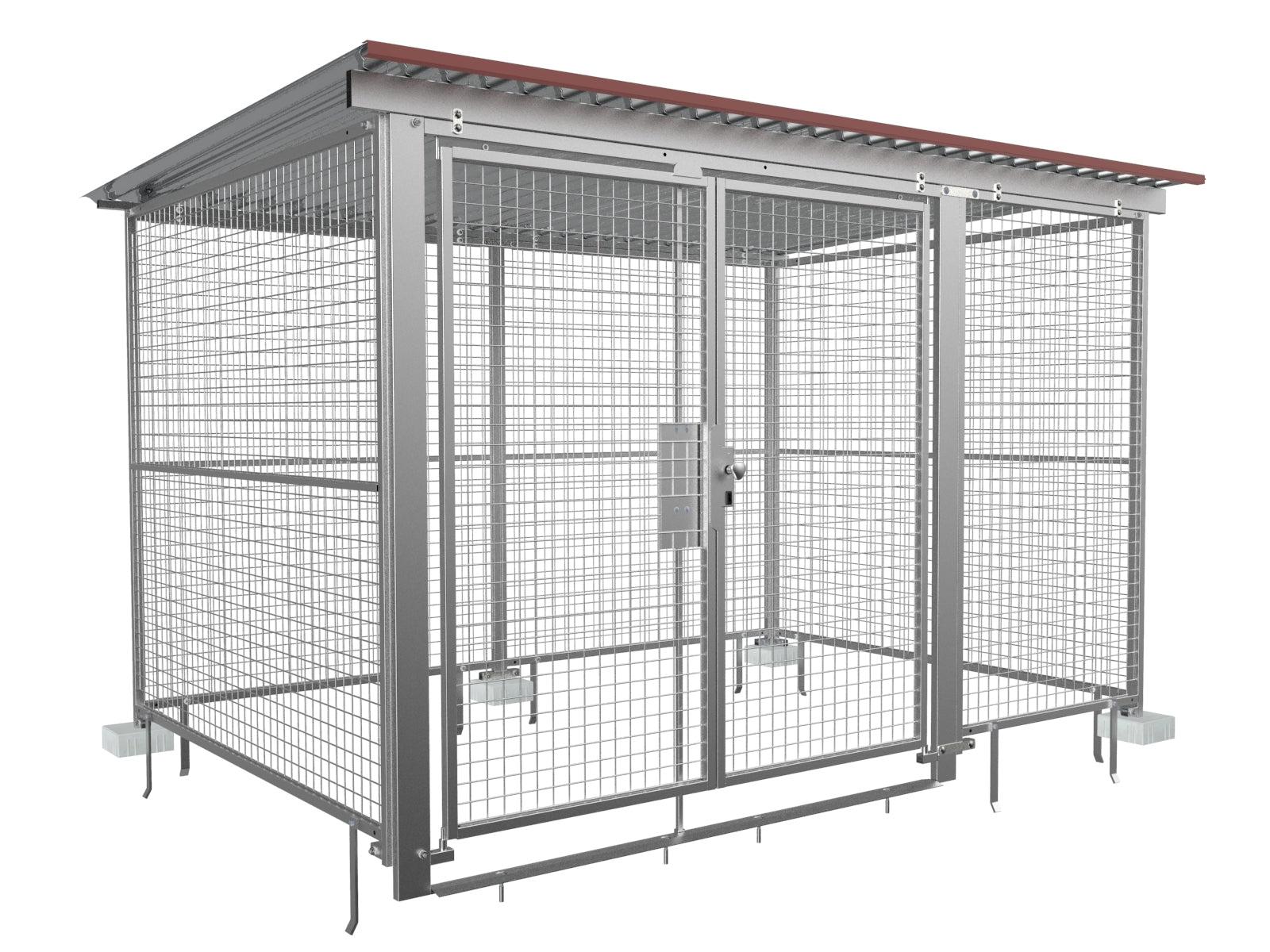 Gasflaschen-Container für den Außenbereich mit Blechdach und absperrbarer Türe
