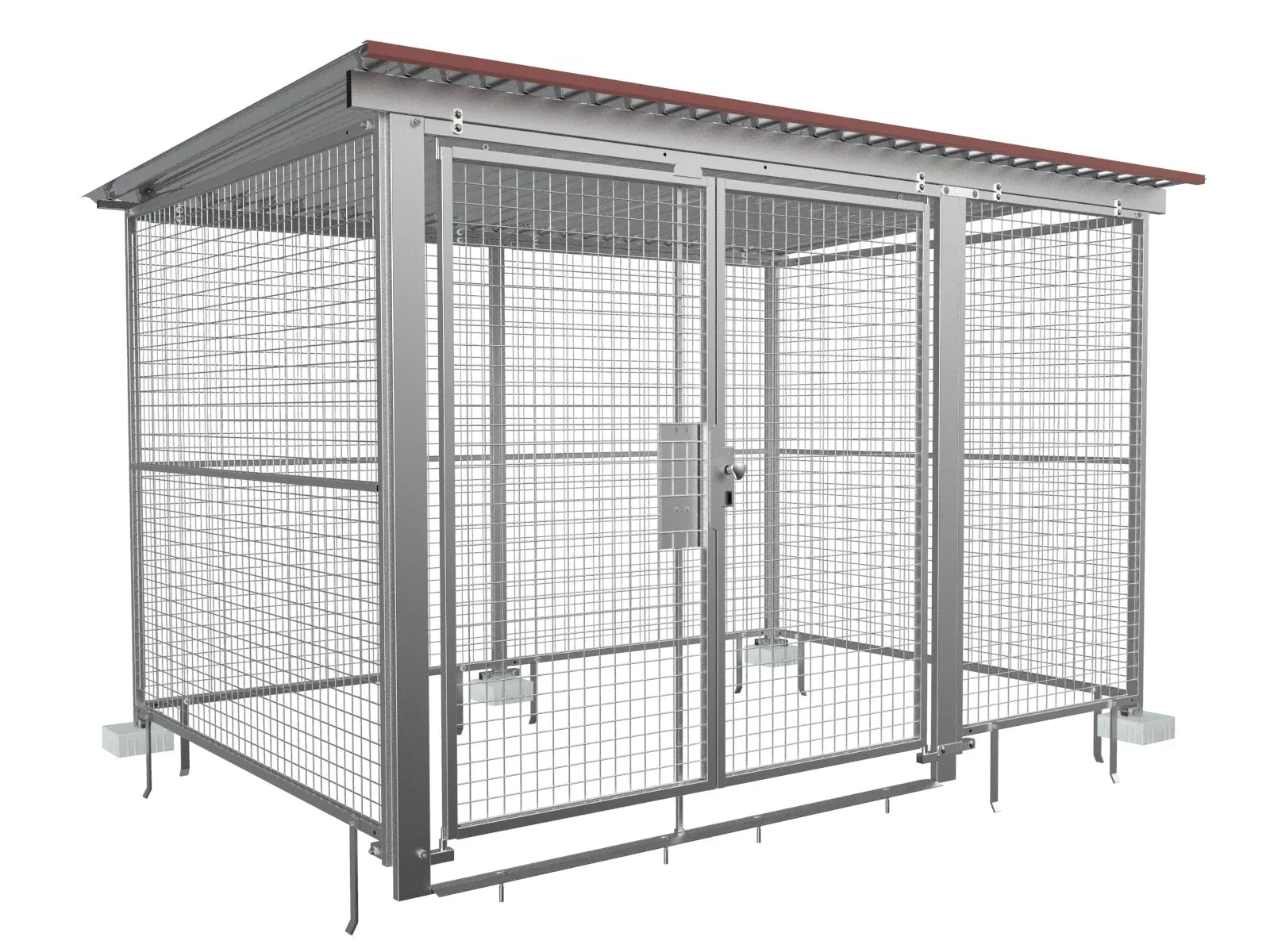Gasflaschen-Container für den Außenbereich mit Blechdach und absperrbarer Türe