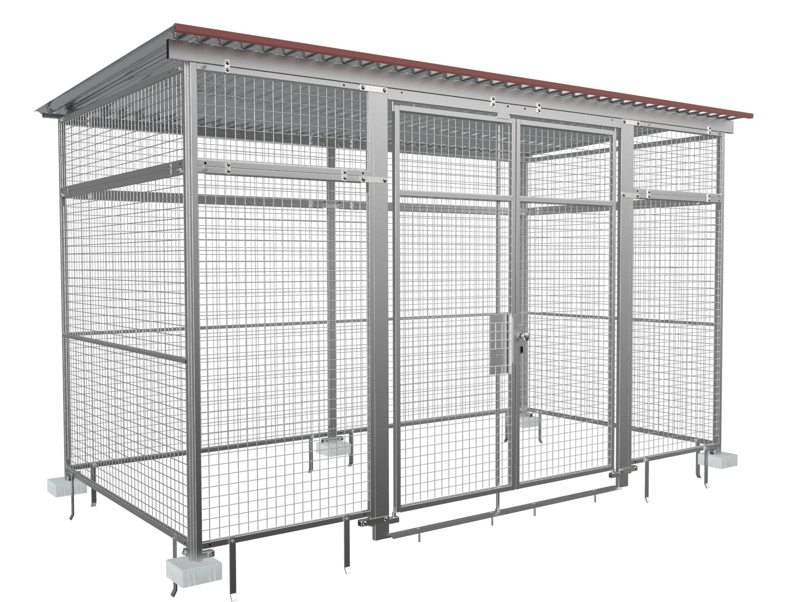 Großes Gasflaschenlager komplett aus verzinktem Stahl ohne Holz