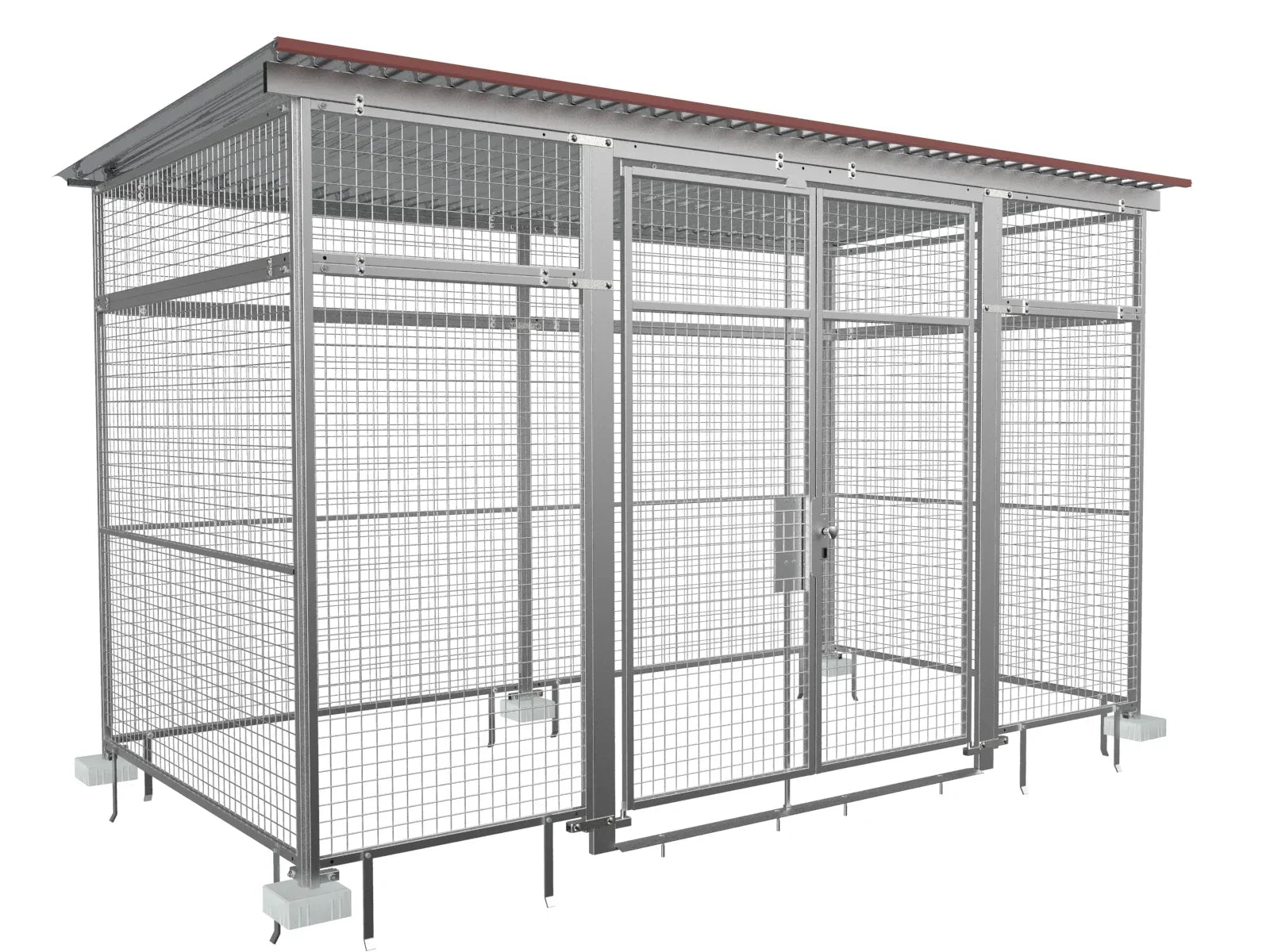 Großes Gasflaschenlager komplett aus verzinktem Stahl ohne Holz