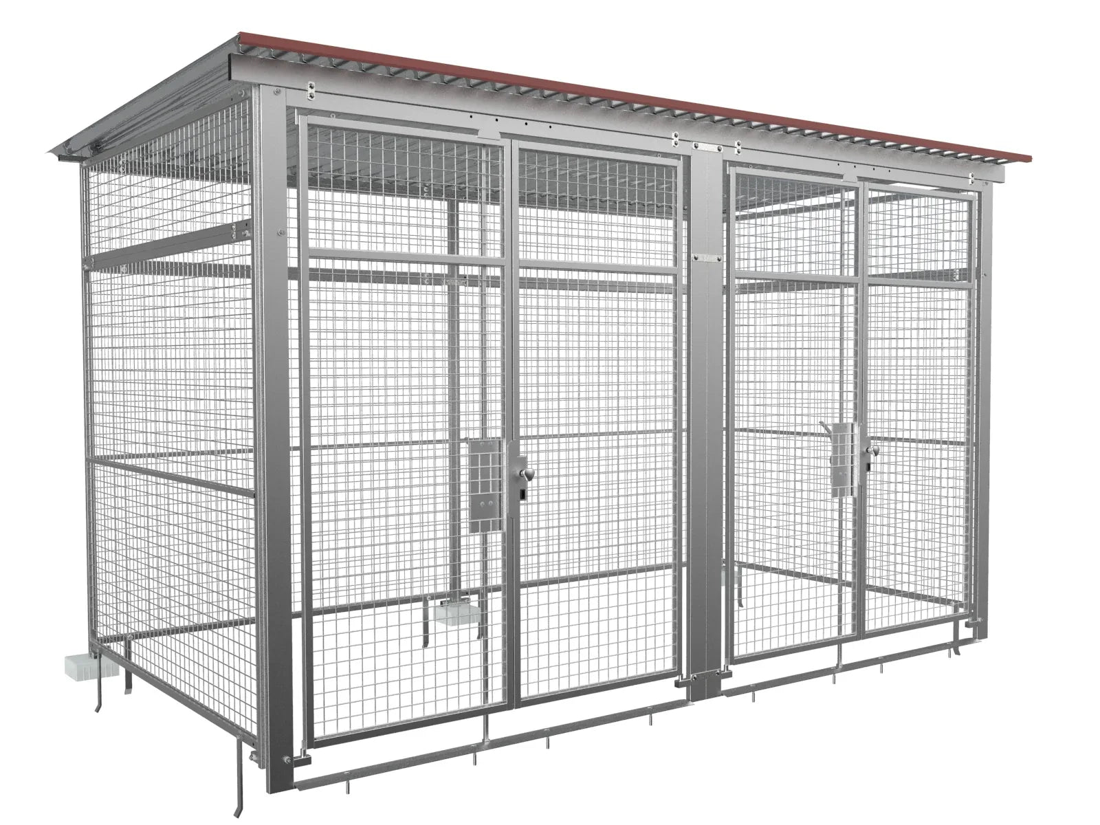 Gasflaschenlager mit zwei großen Stahl Türen die nach außen öffnen