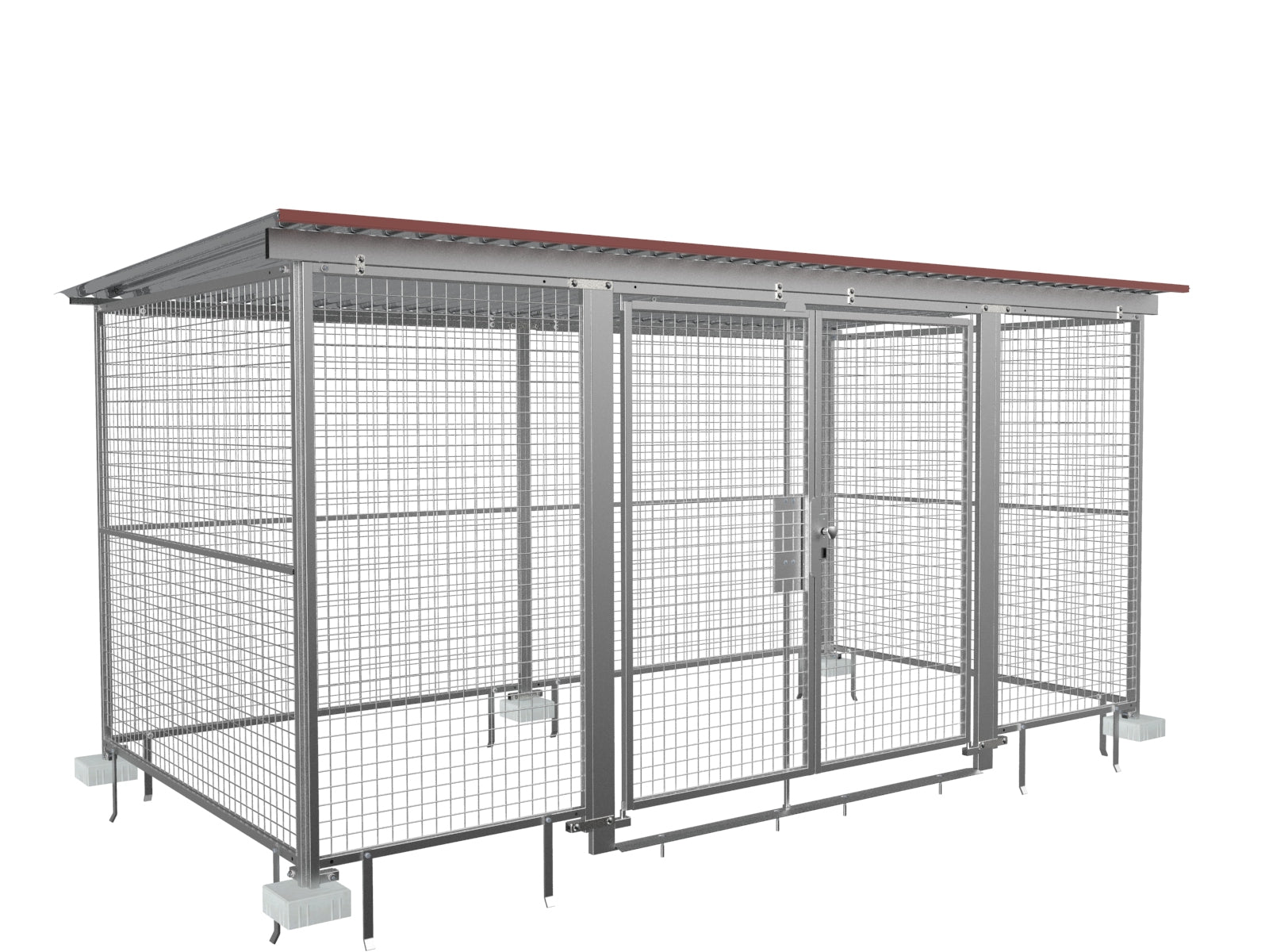 Gasflaschenschrank für den Außenbereich mit Blechdach und absperrbarer Türe