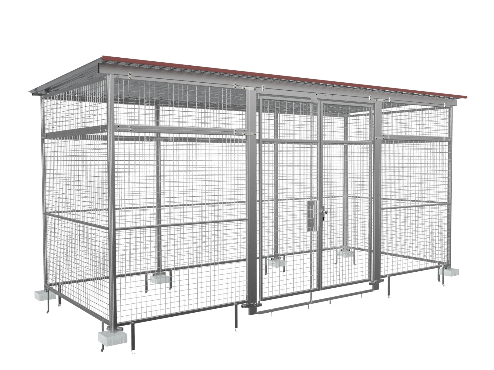 Gaslager 2 m breit und 5 m lang mit Bodenverankerungen und Fundamentsteinen
