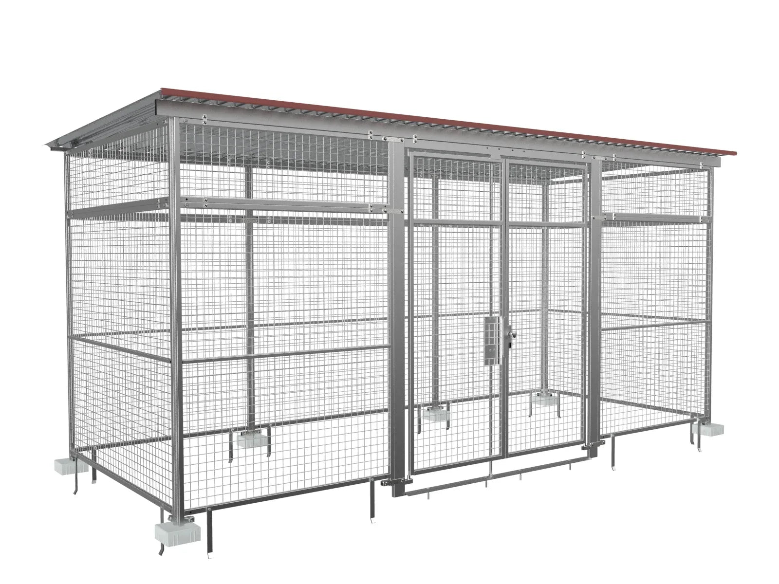 Gaslager 2 m breit und 5 m lang mit Bodenverankerungen und Fundamentsteinen