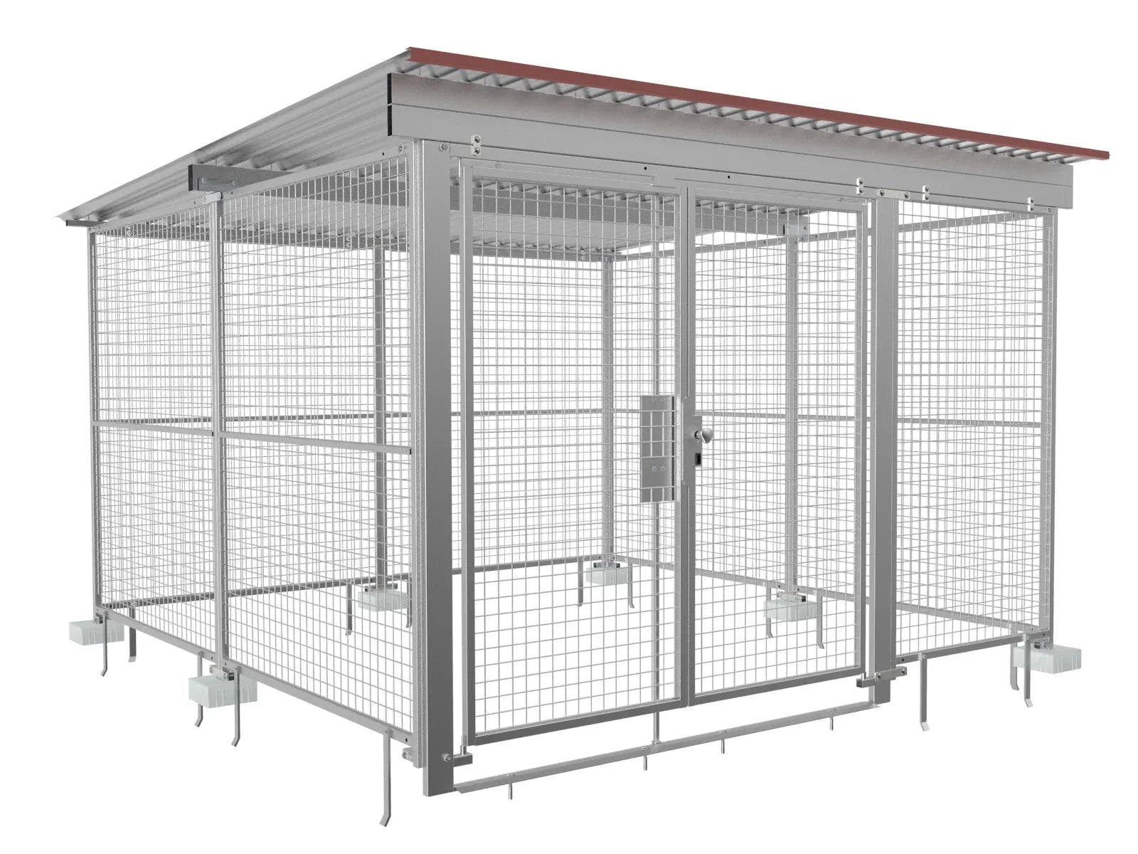 Gasflaschen-Depot für den Außenbereich mit Blechdach und absperrbarer Türe