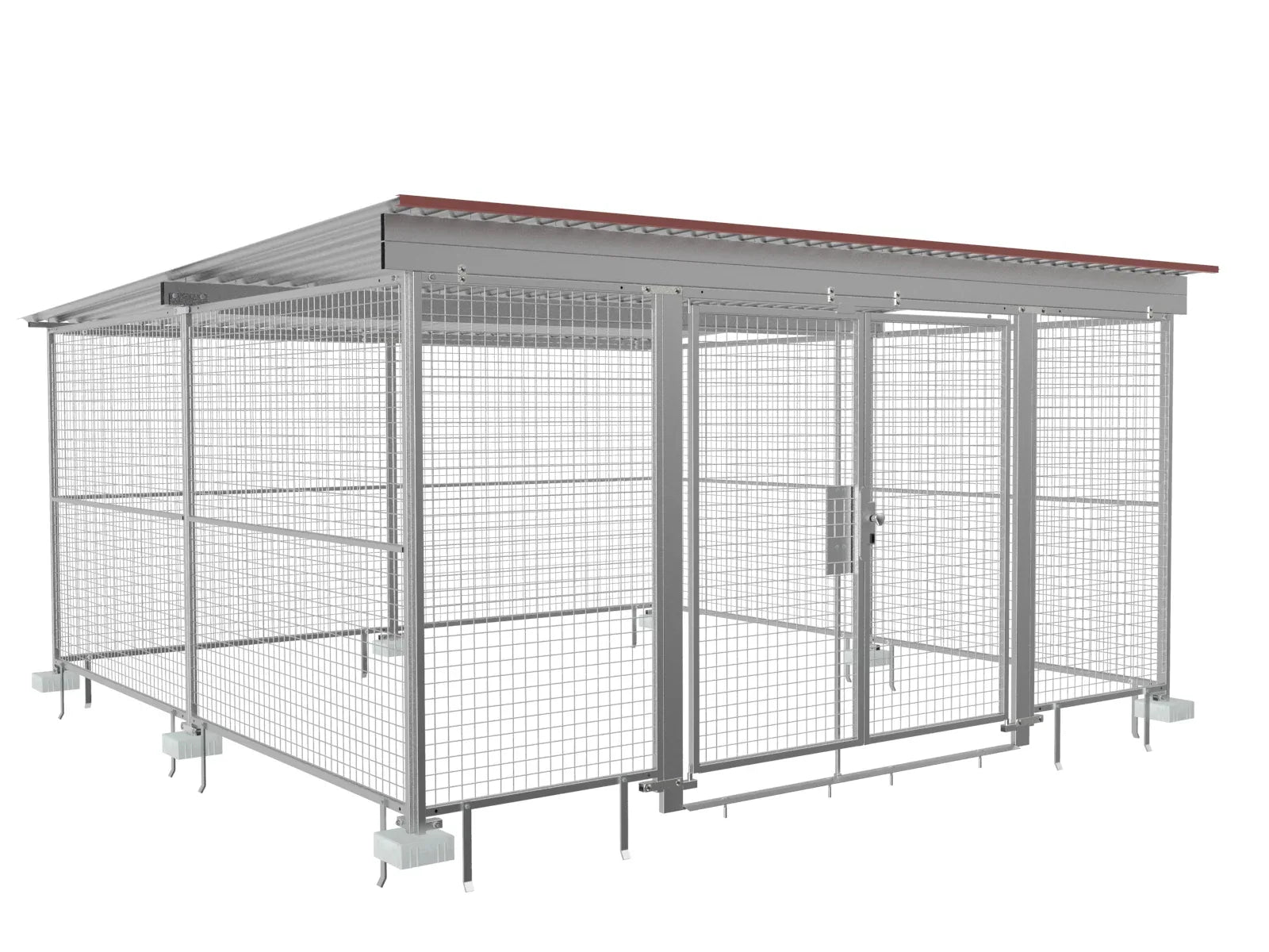 Gasflaschenlager 4 x 4 m aus Gitterelementen mit Bodenverankerungen