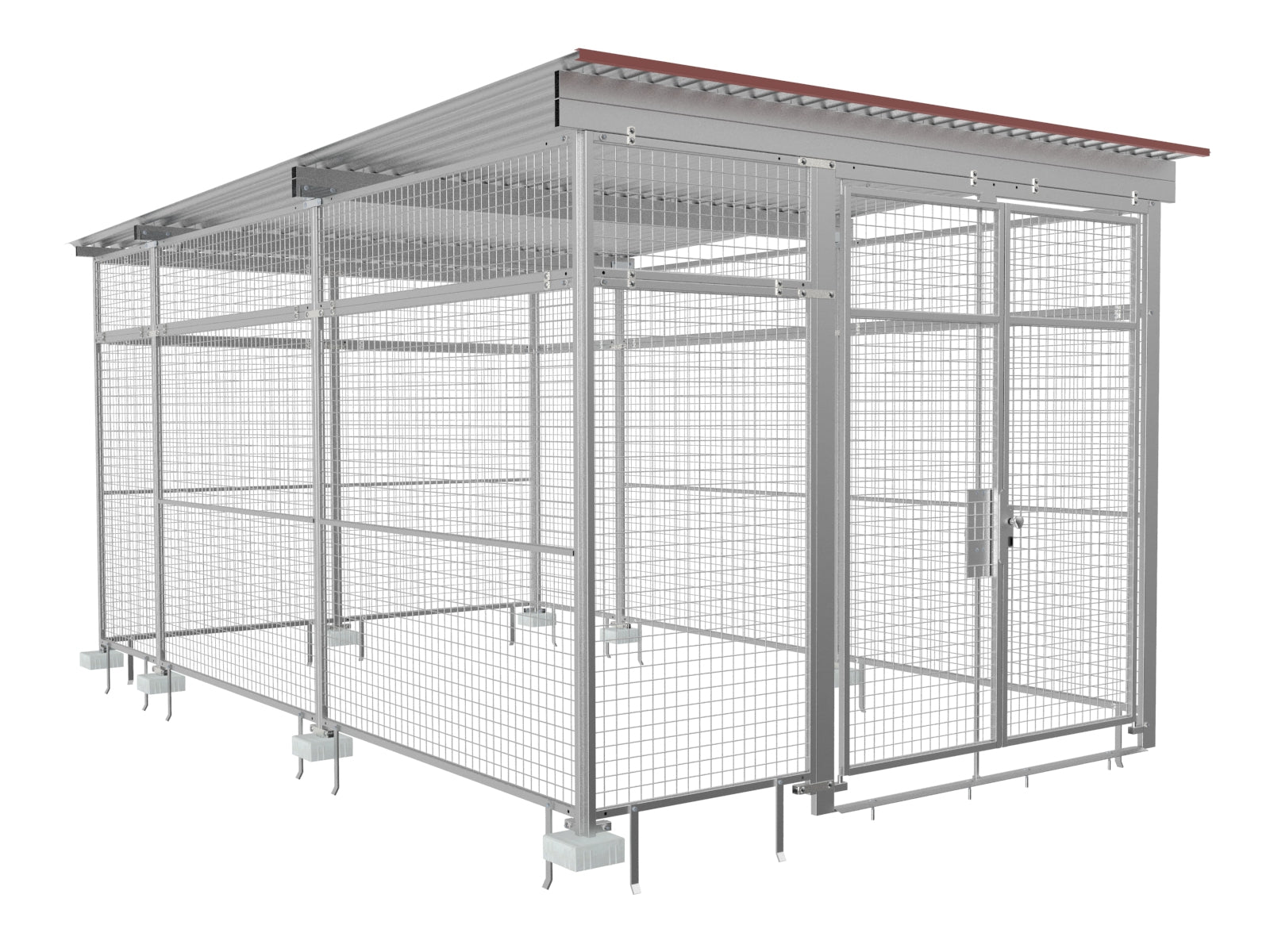 Gasflaschenlager 5 m tief mit zweiflügliger Türe zum befahren mit Hubwagen geeignet