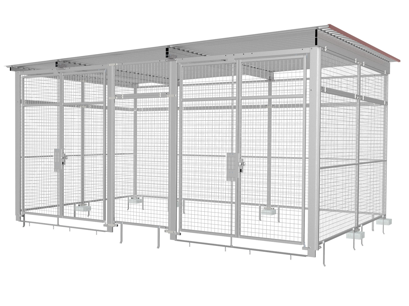 Gasflaschenlager aus verzinktem Stahl mit zwei Türen die zweiflüglig sind