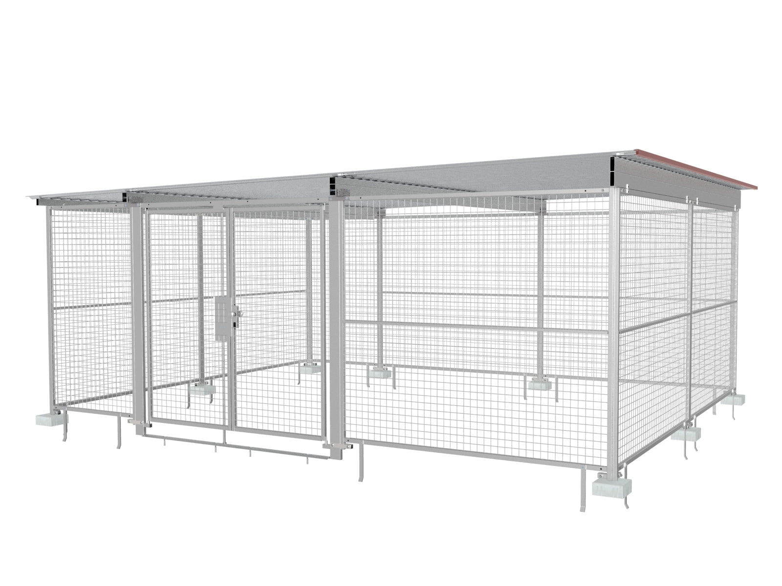 Gasflaschenlager für den Außenbereich aus Gitterelementen mit Bodenverankerungen