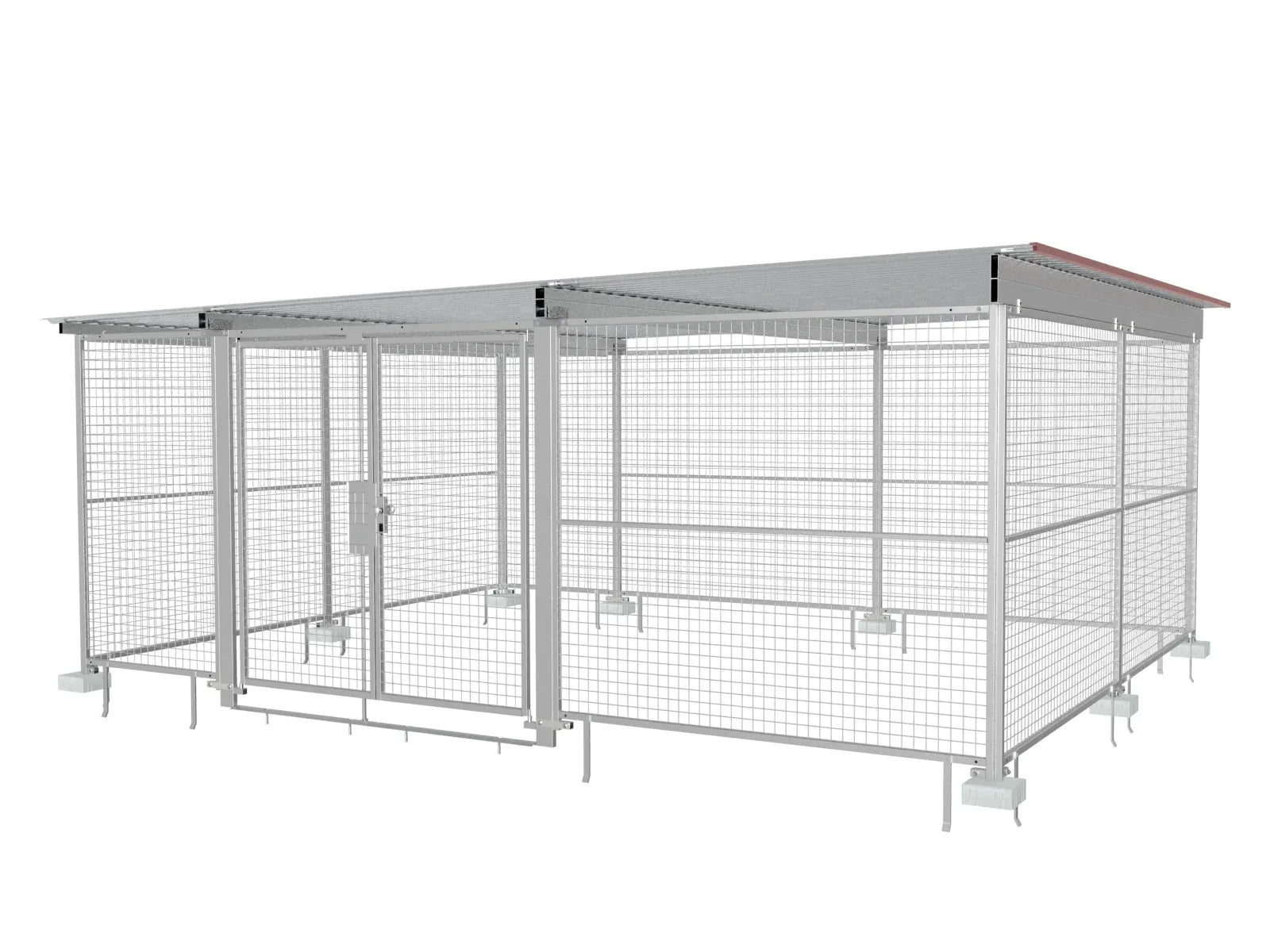 Gasflaschenlager für den Außenbereich aus Gitterelementen mit Bodenverankerungen