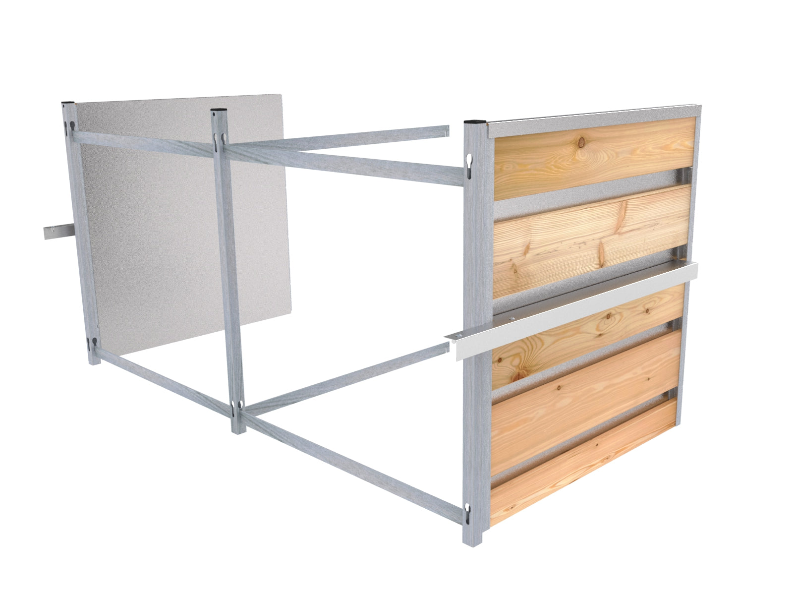 Hochbeet Elemente aus Lärchenbretter und verzinktem Stahl