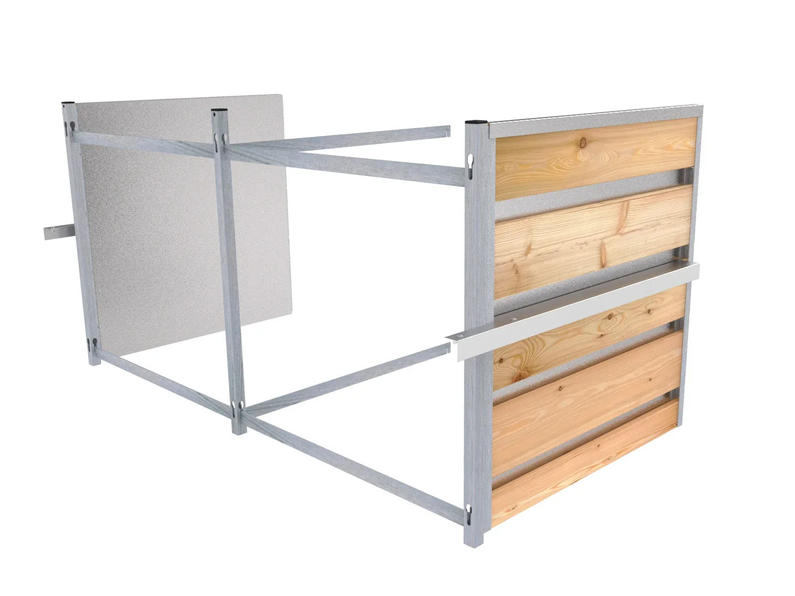 Hochbeet Elemente aus Lärchenbretter und verzinktem Stahl