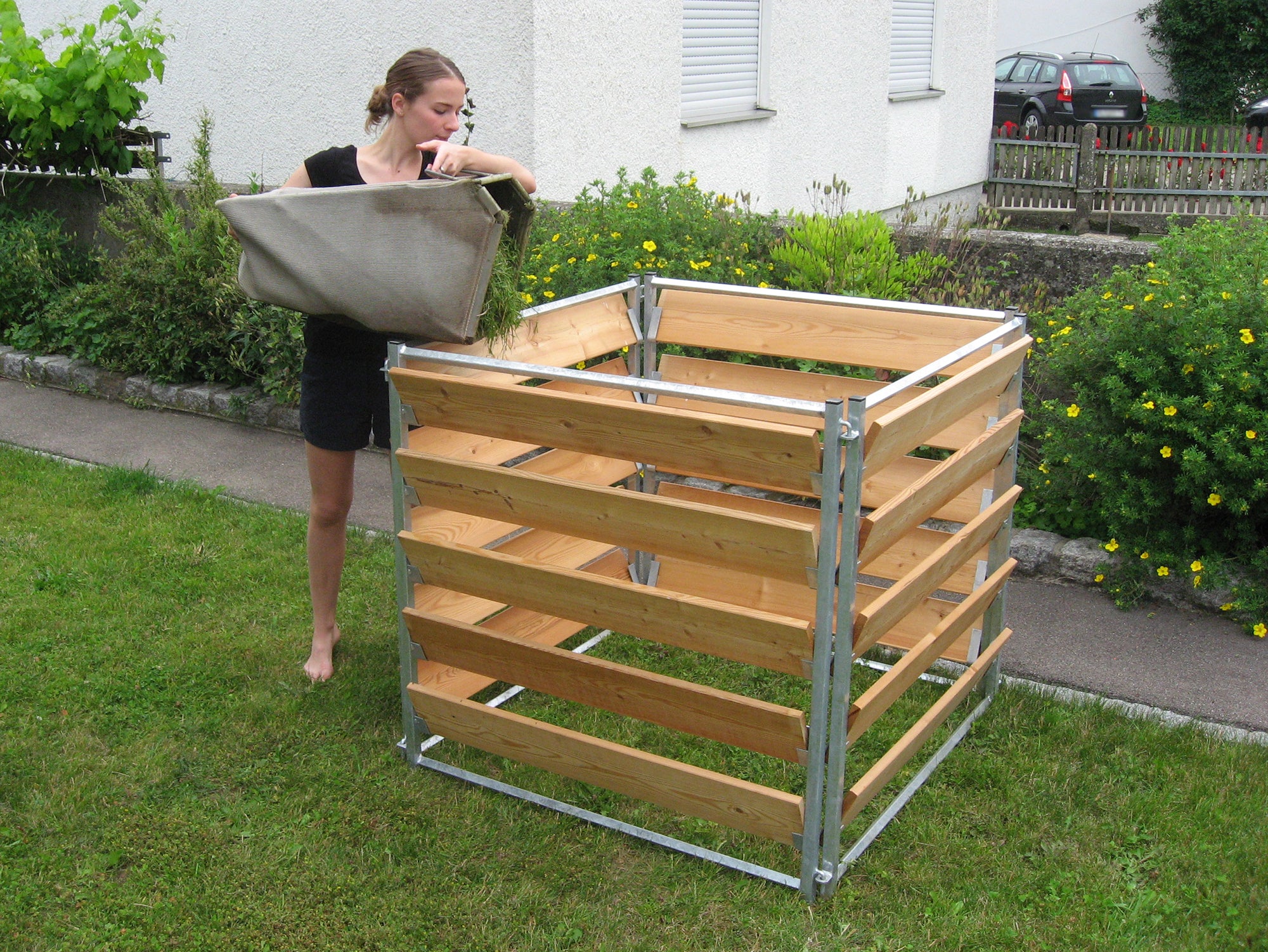 Komposter für den Garten aus Lärchenholz