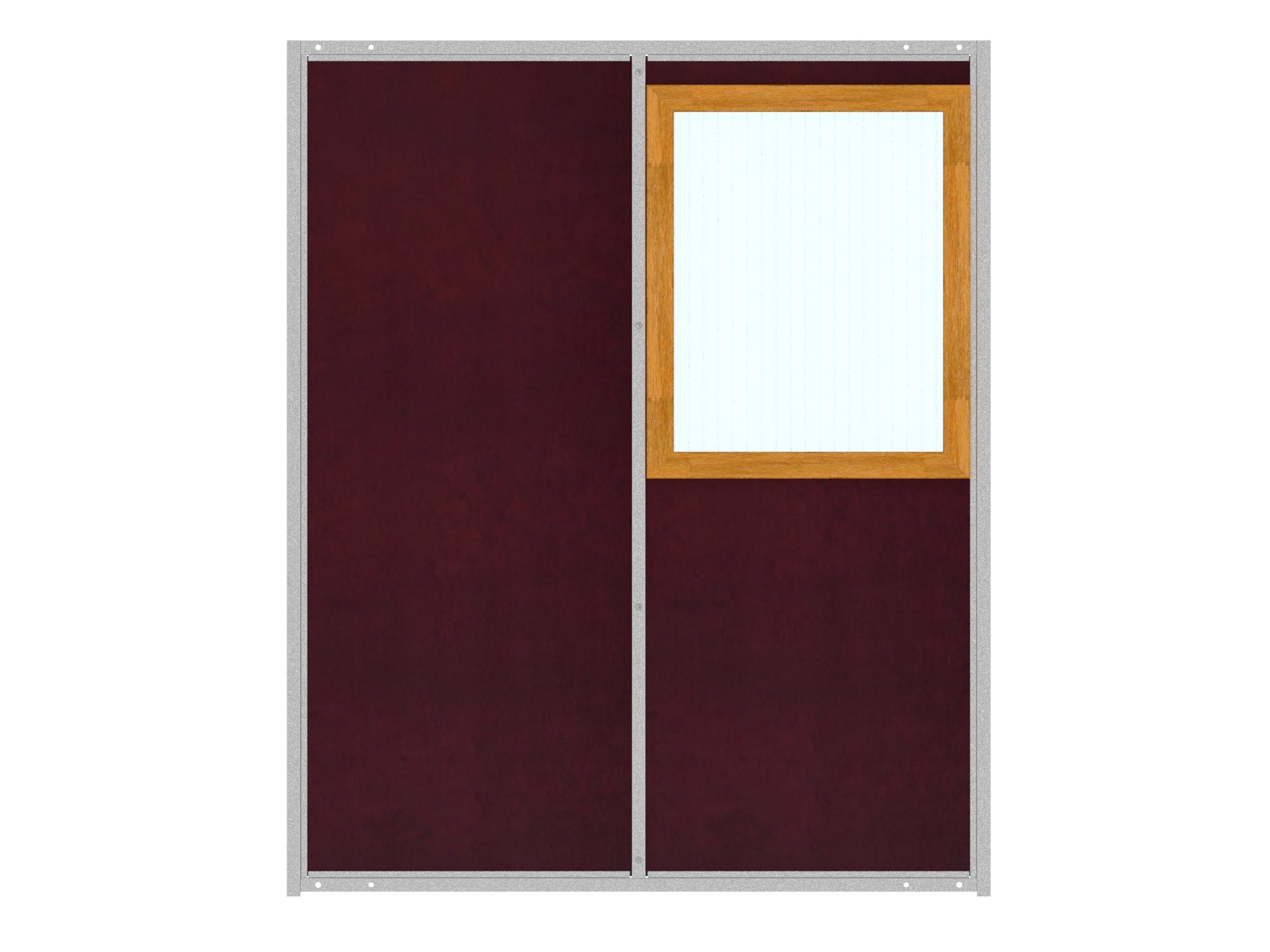 Hundezwingerwand mit eingebautem Fenster in die rechte braune Mehrschichtplatte
