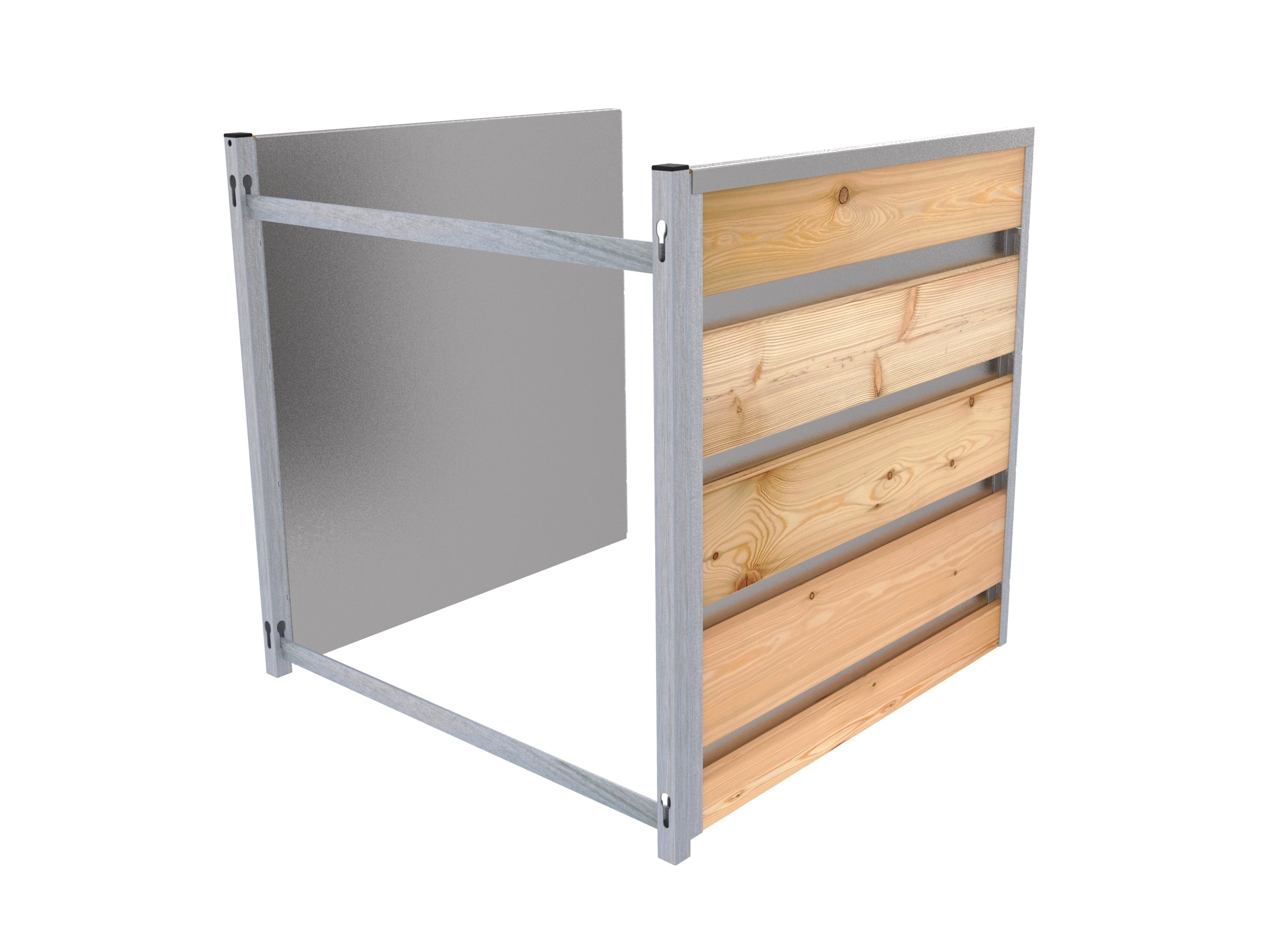 Zwei Hochbeetelemente aus PEFC zertifiziertem Lärchenholz zur Vergrößerung eines Hochbeetes