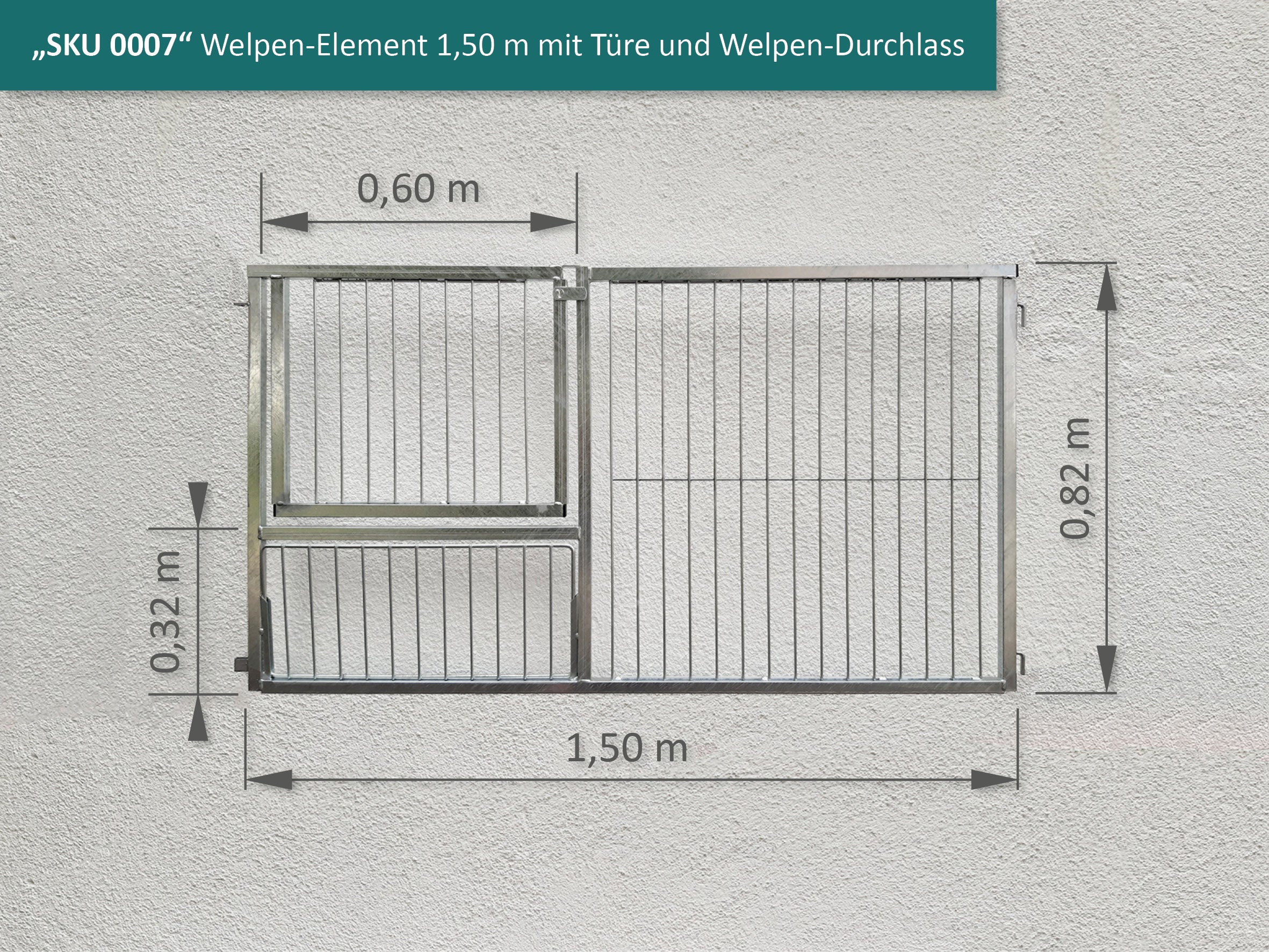 Welpen-Element für die Hundezucht mit Türe und Welpen-Durchgang