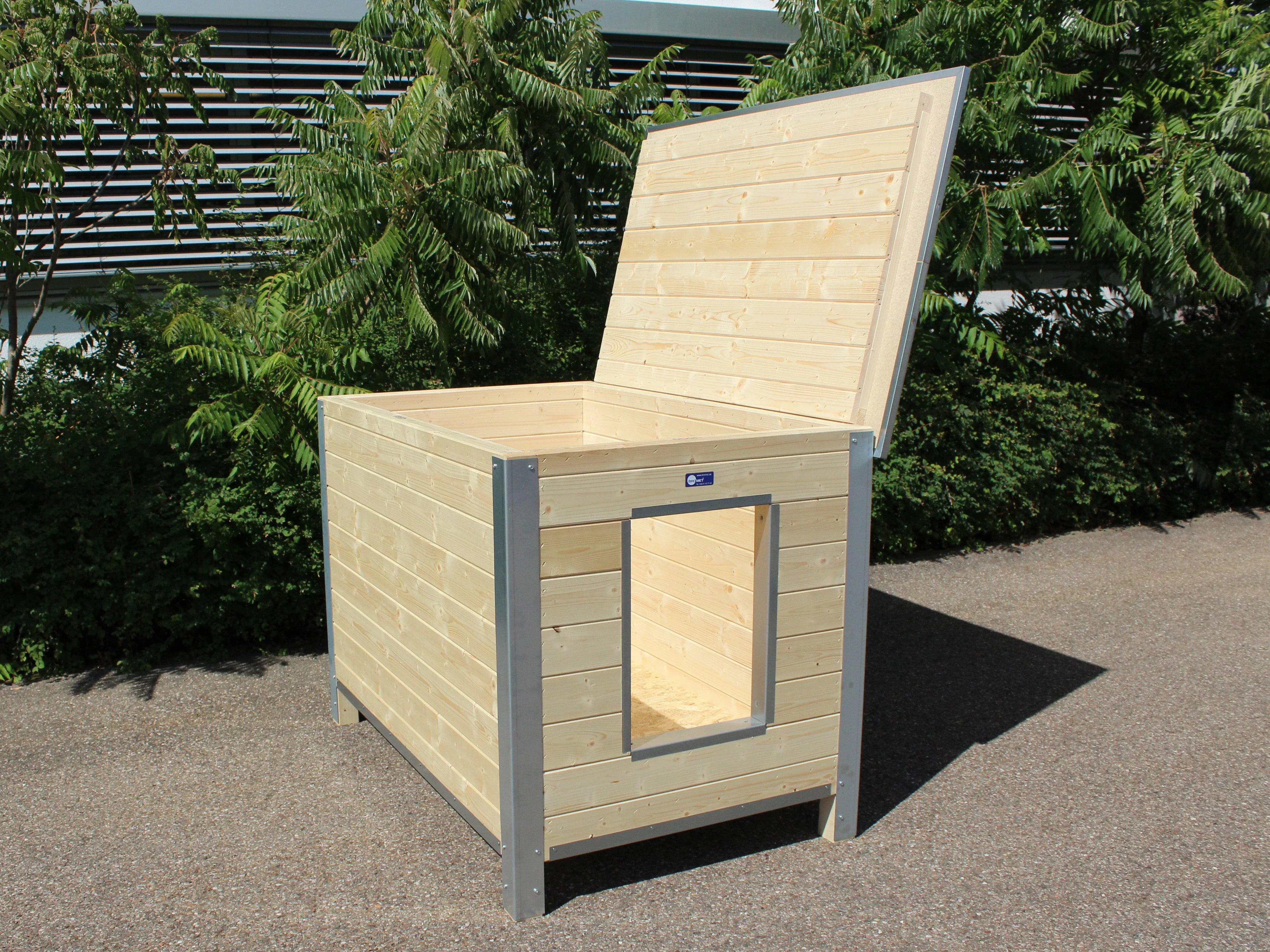 Hundehütte extra stark isoliert mit Nut- und Federbretter aus Fichtenholz