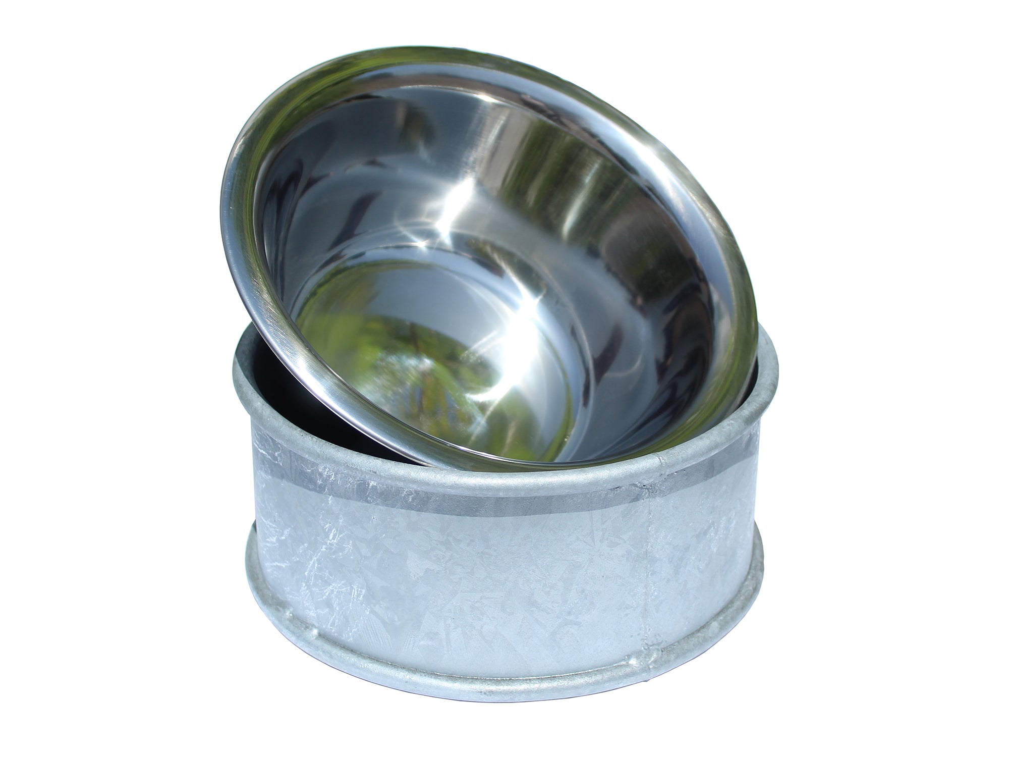 Futternapf für Hunde eingesetzt in ein Ringgestell gegen umwerfen