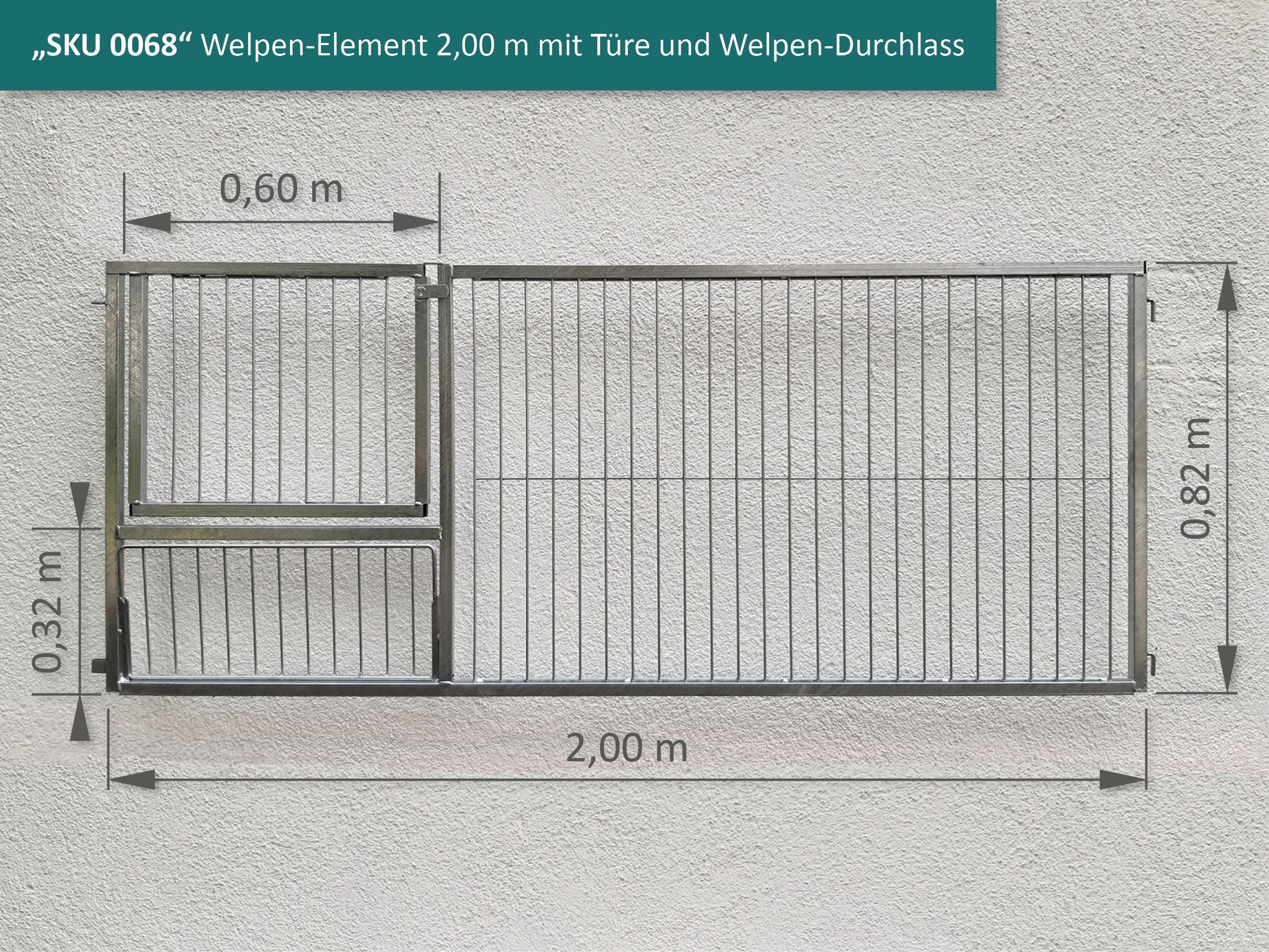 Auslaufelement mit Türe für Hundewelpen