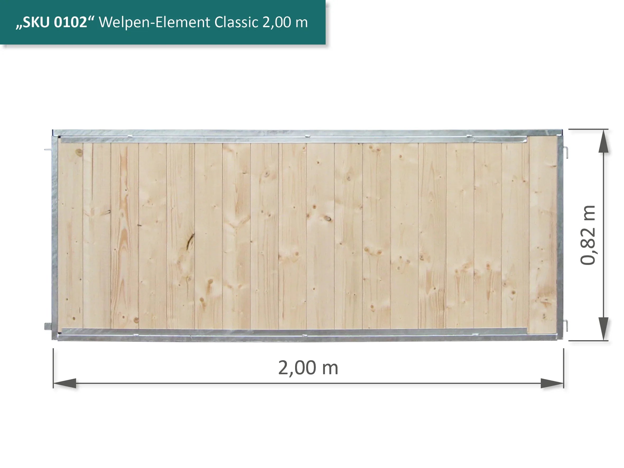 Welpen-Element gefüllt mit Fichtenbretter als Windschutz und Sichtschutz