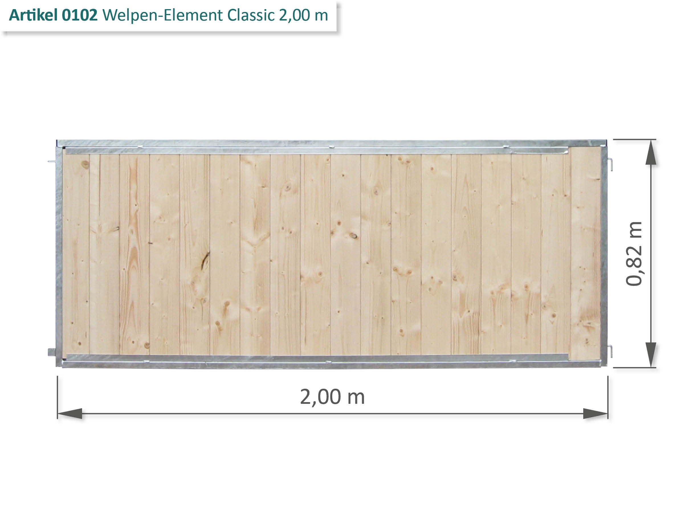 Welpen-Element gefüllt mit Fichtenbretter als Windschutz und Sichtschutz