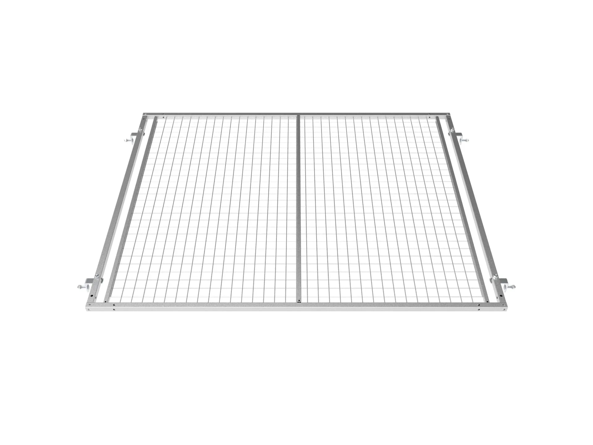 2 x 2 Meter breites Hundeauslaufelement feuerverzinkt in silberner Farbe
