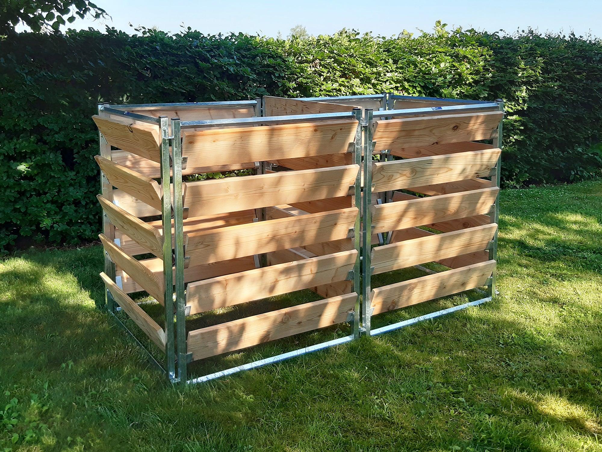 Komposter mit Stahlrahmen und Unterteilung