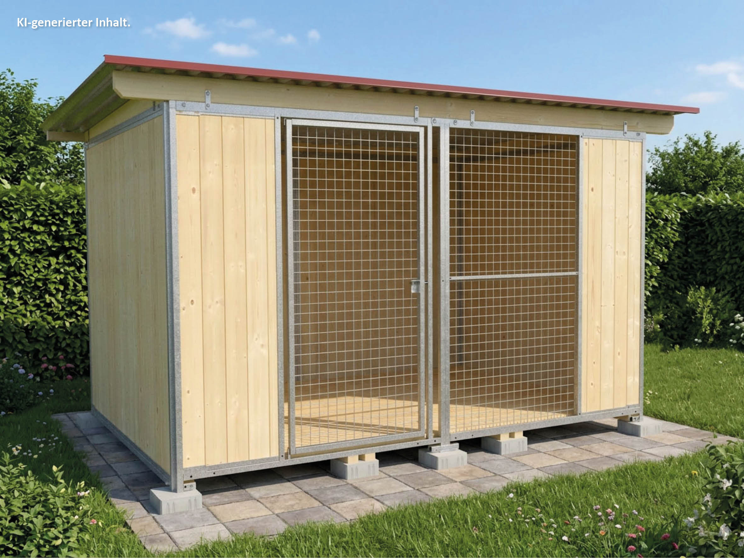 Vollschutz-Zwinger 2 x 3 m mit Dach