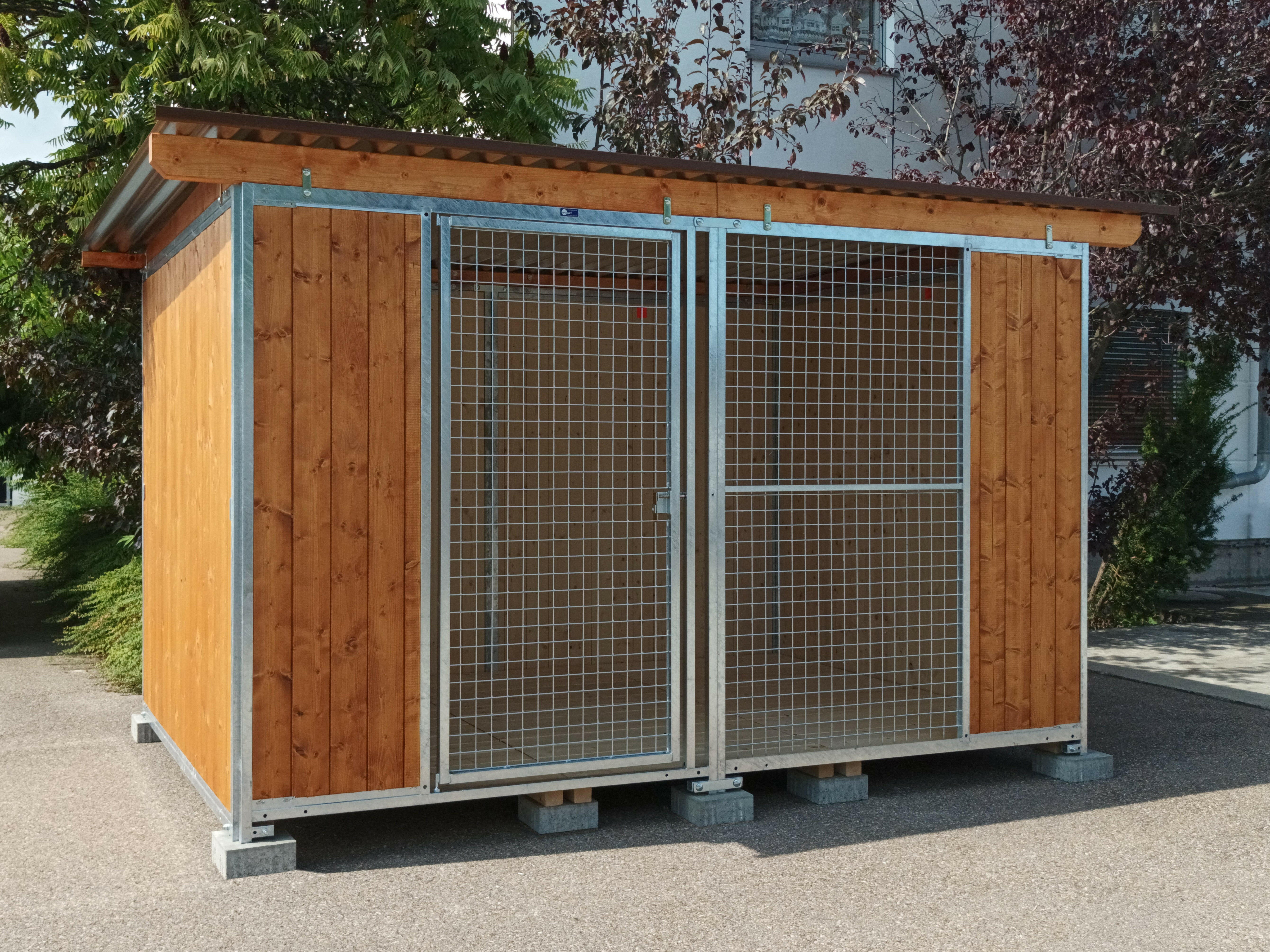 Vollschutz-Zwinger mit Dach und Boden  2x 3 m