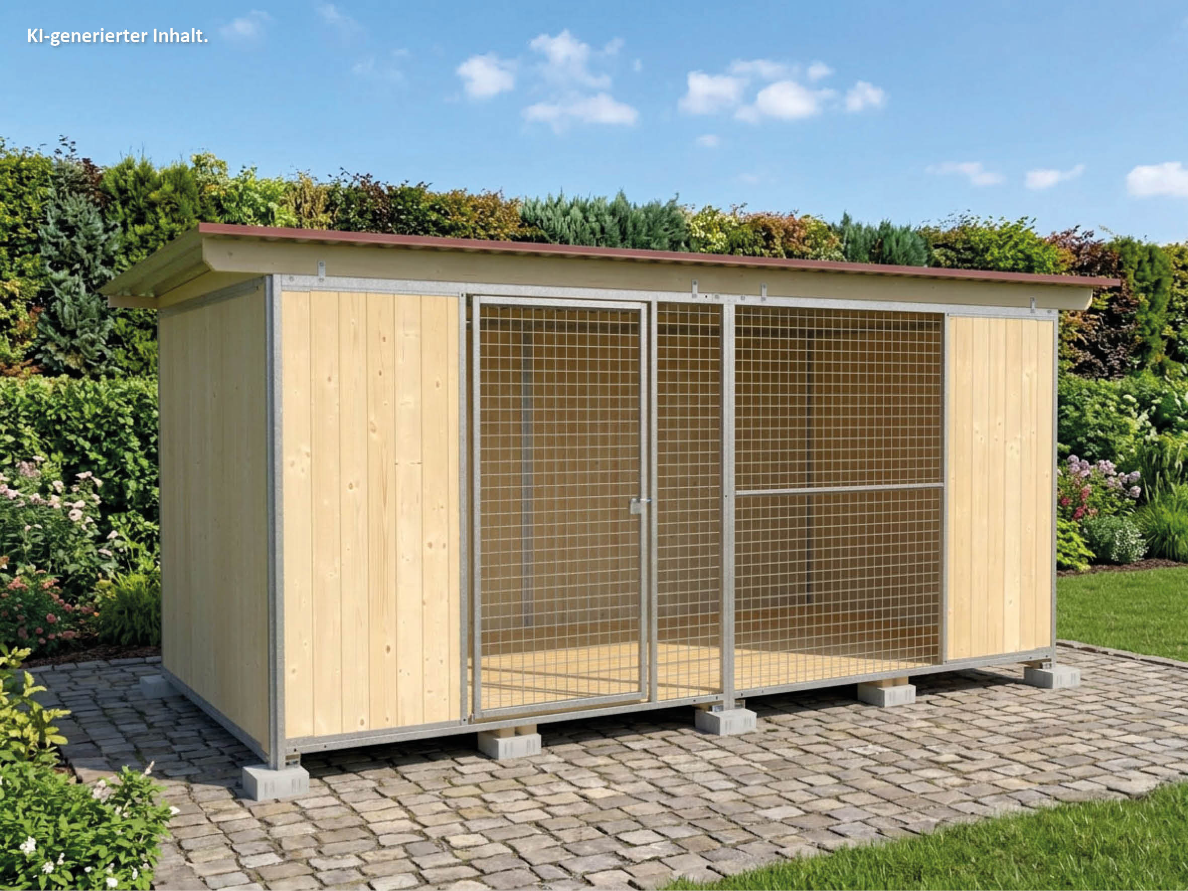 Vollschutz-Zwinger 2 x 4 m mit Dach und Boden