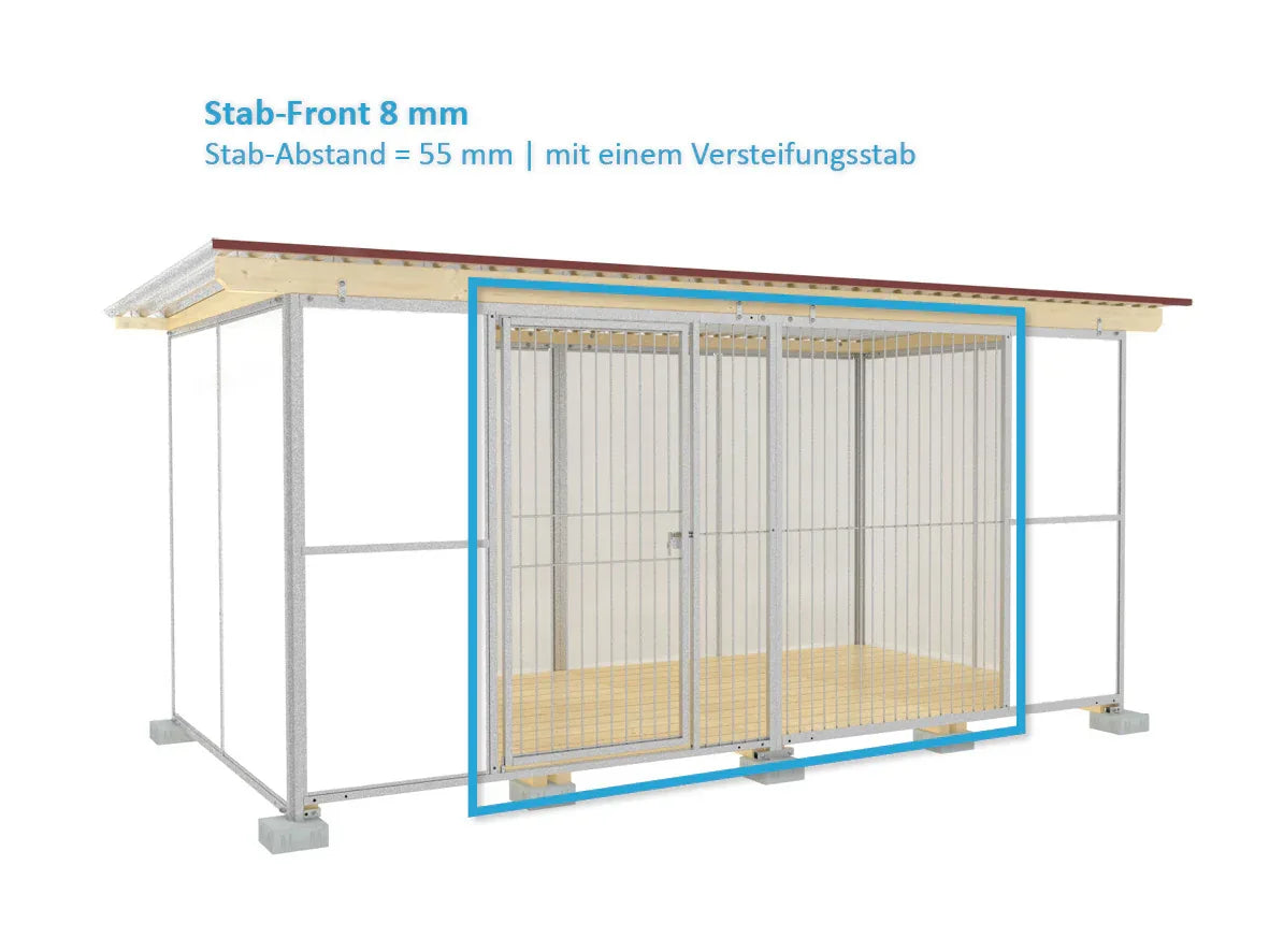 Rohrstabelemente aus feuerverzinktem stahl als Zwingerfront