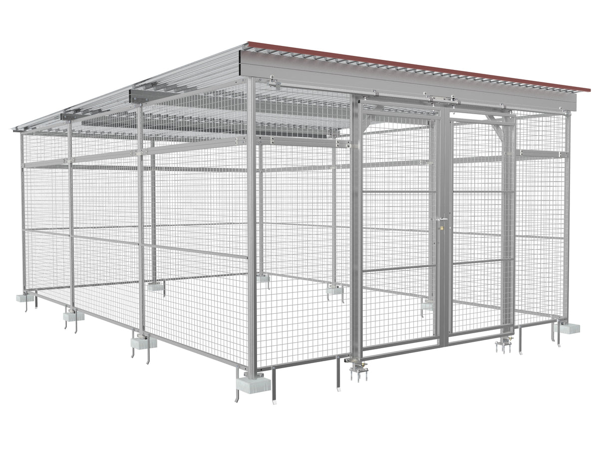 Gasflaschenlager | Gasflaschencontainer befahrbar mit Doppel-Schiebetür