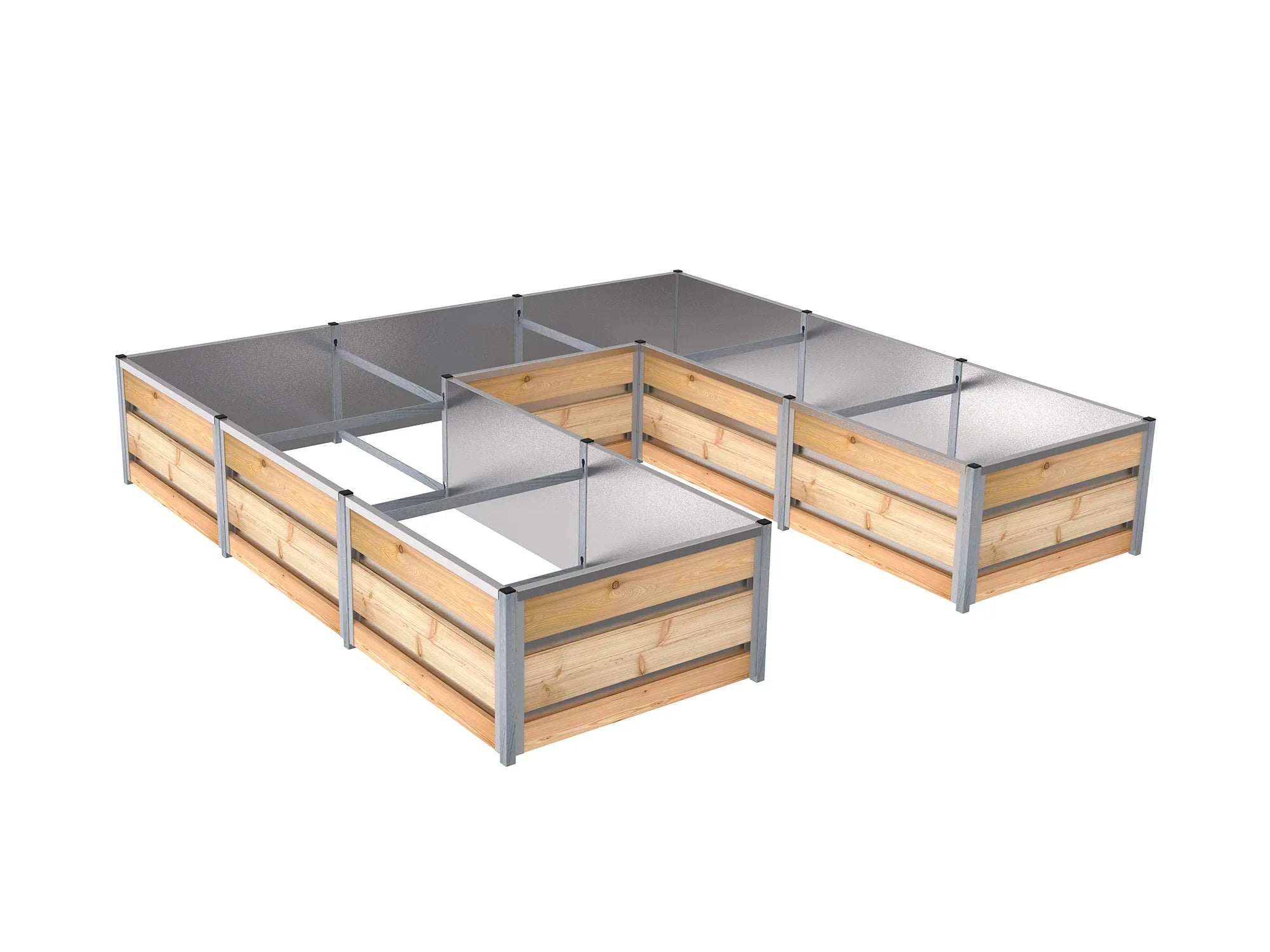 Tomatenbeet in U-Form mit verzinkter Innenverkleidung und Versteifungsstreben