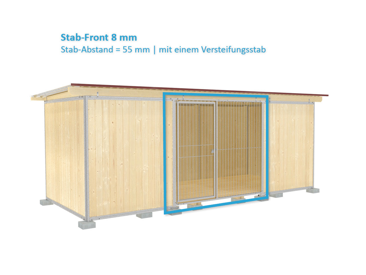 Hundezwinger mit Futterständer und Hundenäpfe aus Edelstahl