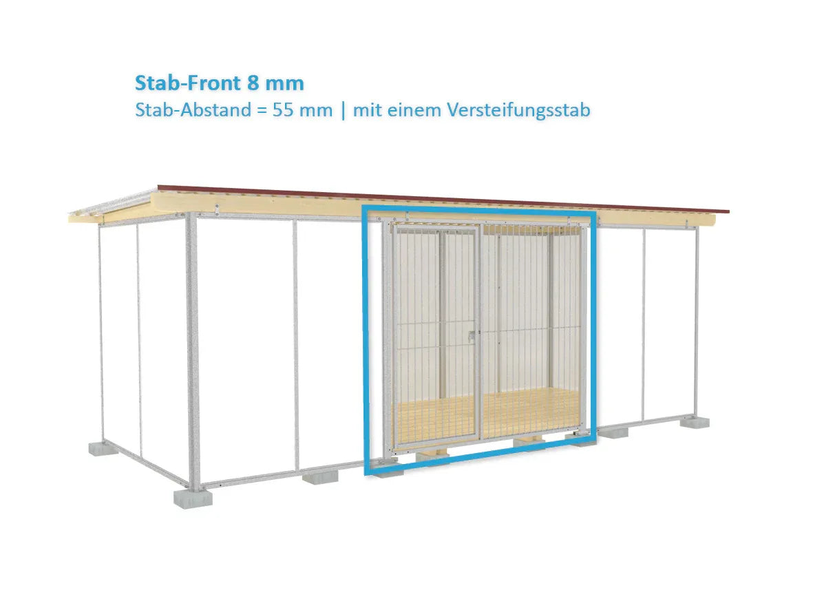 Zwinger mit Vollkernkunststoffplatten mit glatter Oberfläche