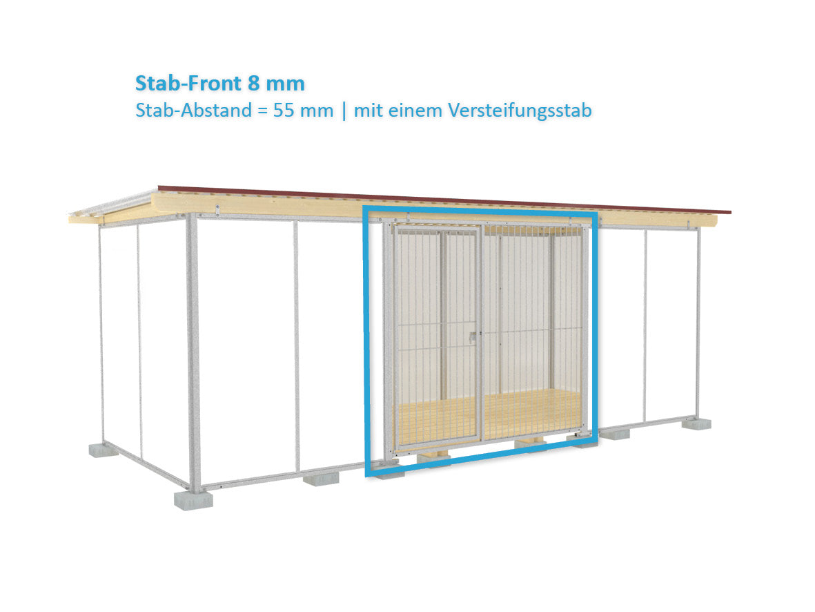 Zwinger mit Vollkernkunststoffplatten mit glatter Oberfläche