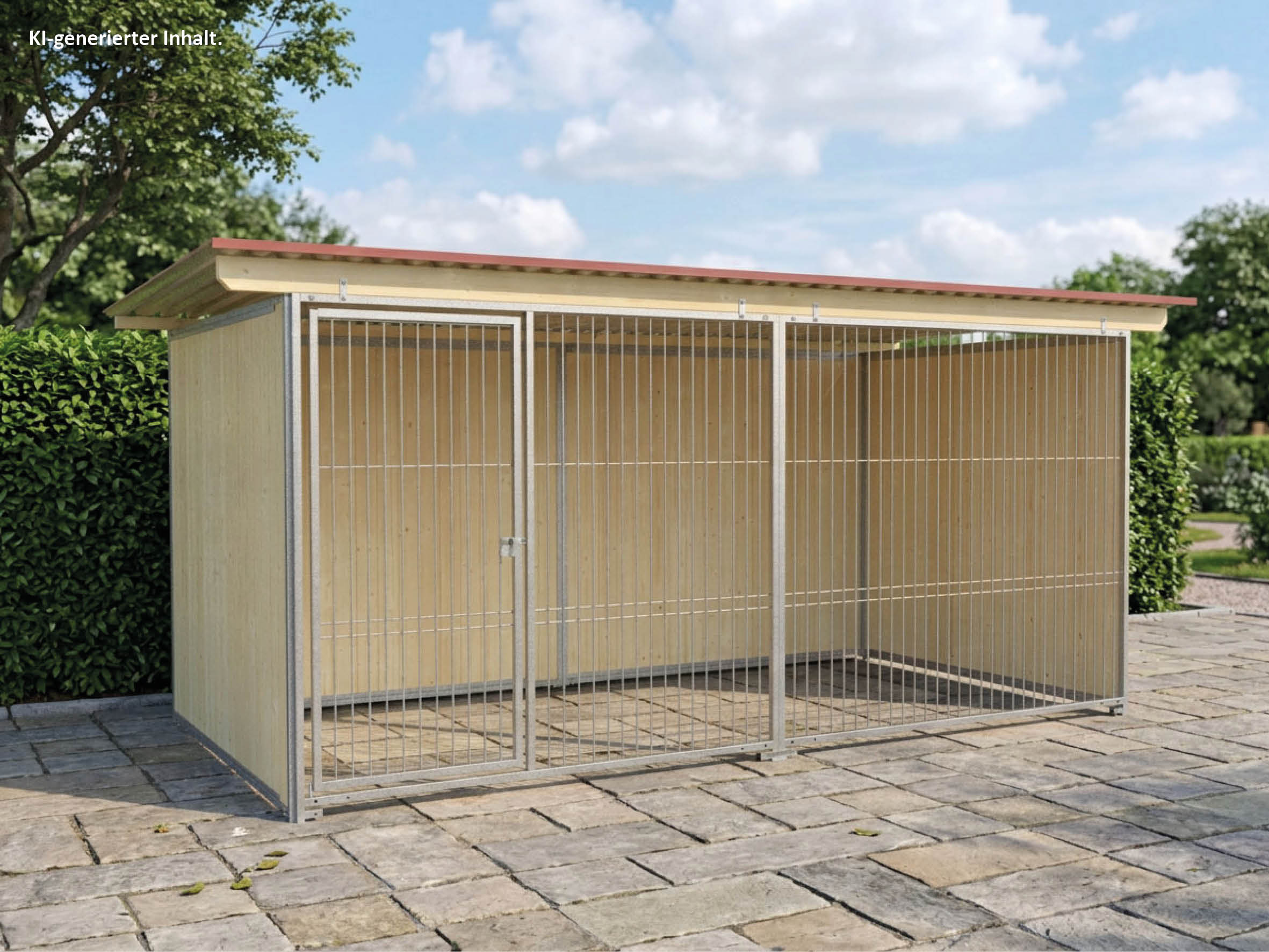 Zwinger Tiefe 2 m Breite 4 m mit Stabfront