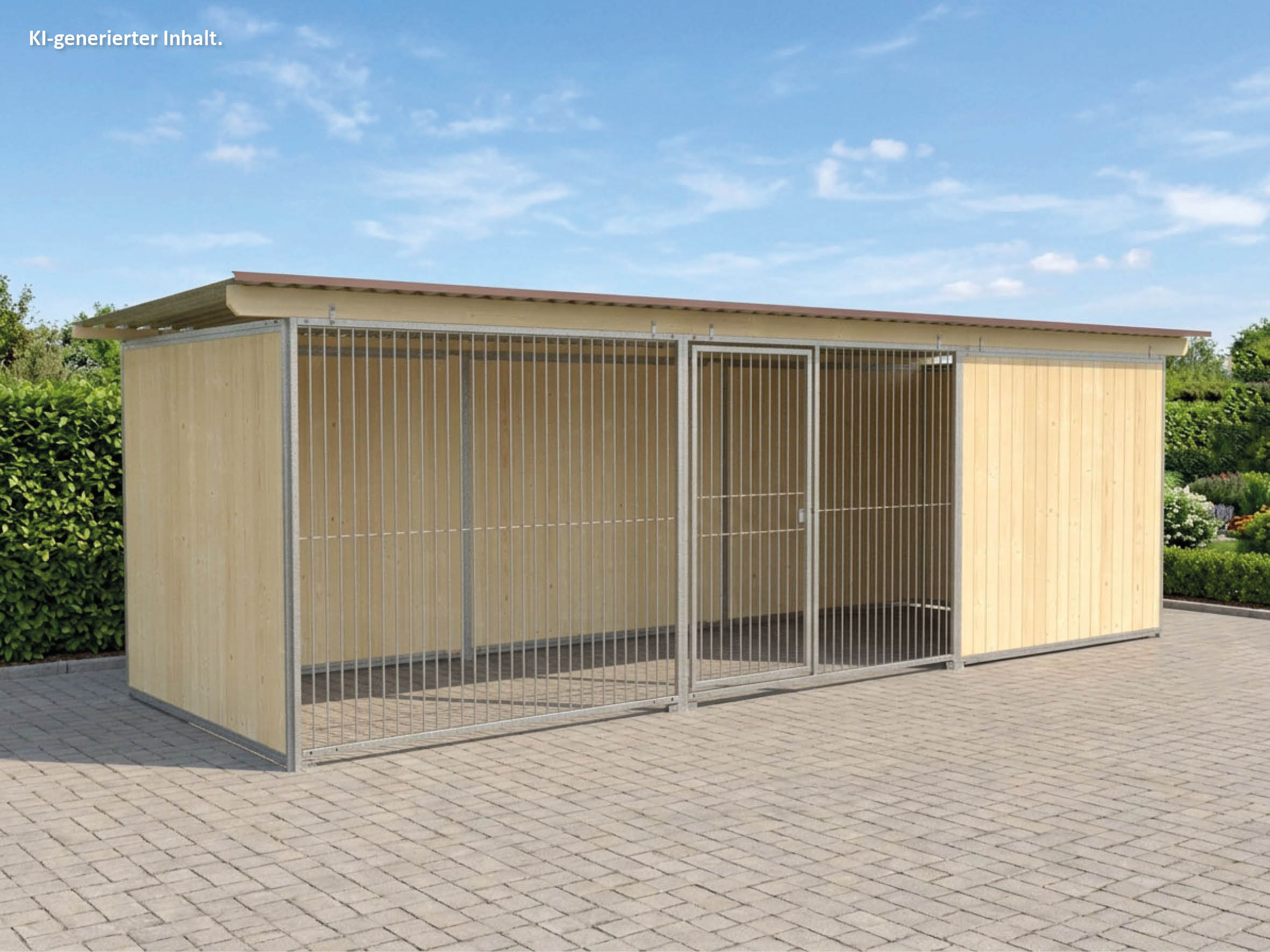 Hundezwinger 6 Meter lang und 2 Meter breit ohne Boden aber mit Dach