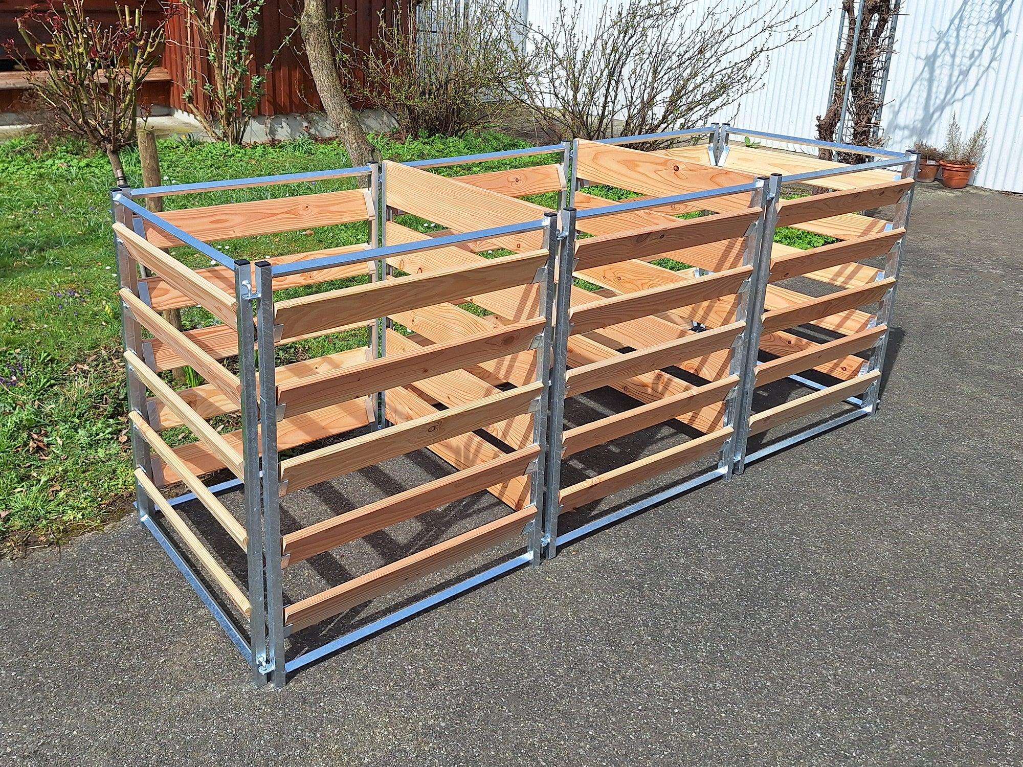 Komposter Holz/Metall mit stabilem und korrosionsbeständigem Rahmen