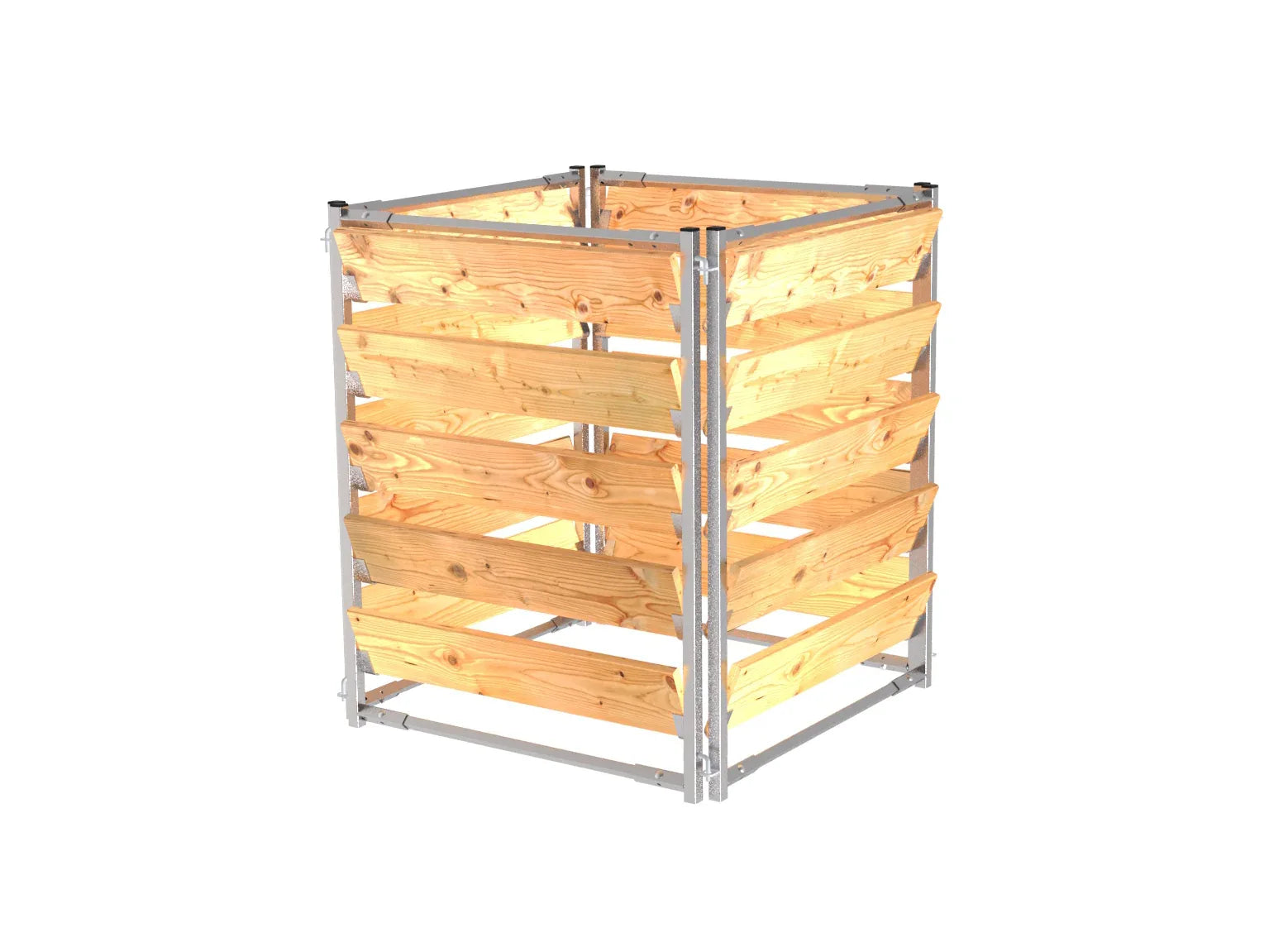 Kleiner Komposter 80 x 80 cm mit eingesteckten Holzbretter