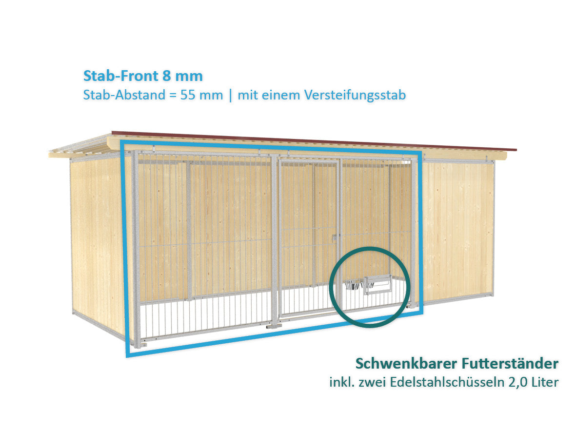 Hundezwinger aus unbehandeltem Fichtenholzbretter