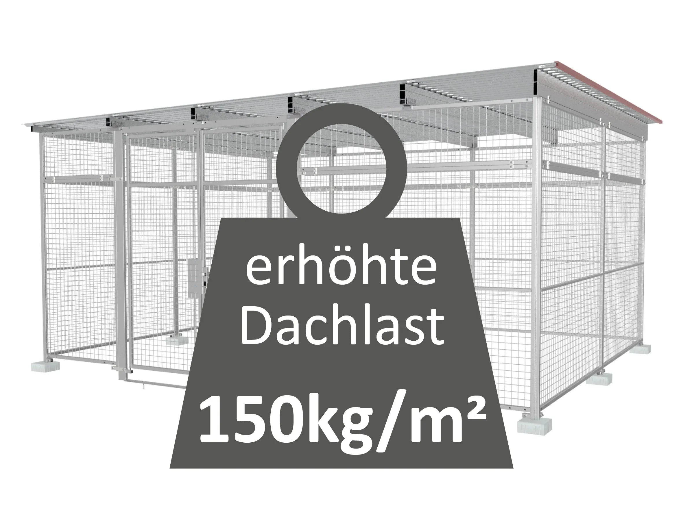 Gasflaschenlager mit erhöhter Dachlast