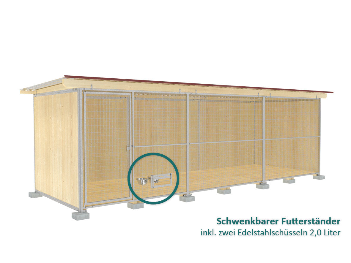 Naturbelassener und unbehandelter Hundezwinger aus Fichtenholz