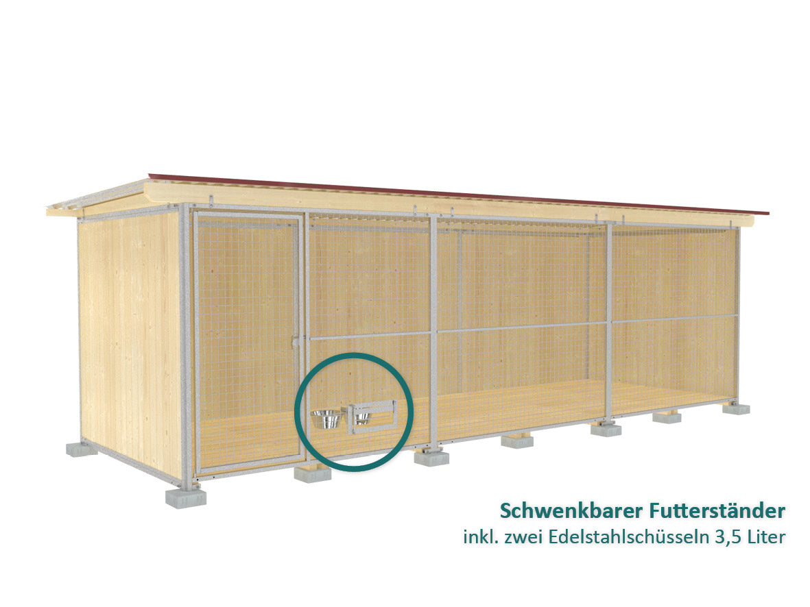 Naturbelassener und unbehandelter Hundezwinger aus Fichtenholz