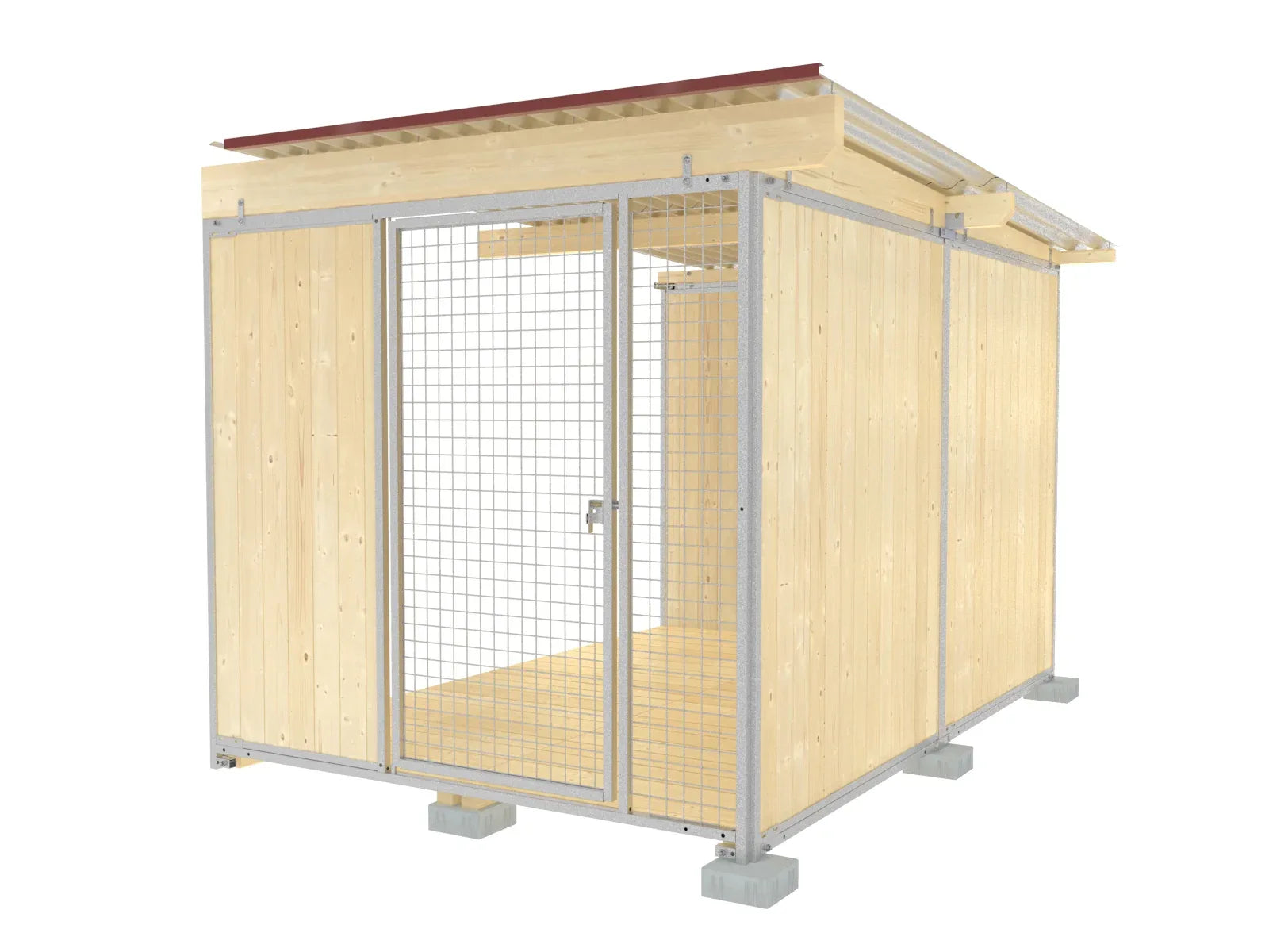 Abschluss-Hundezwinger mit feuerverzinkten Gitter-Elementen