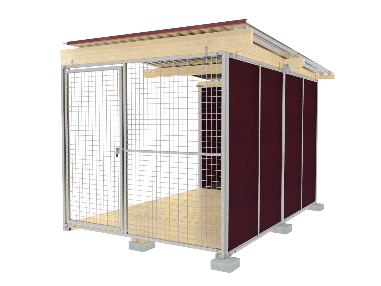 Reihenanlage für Hundezwinger mit verzinkten Elemente